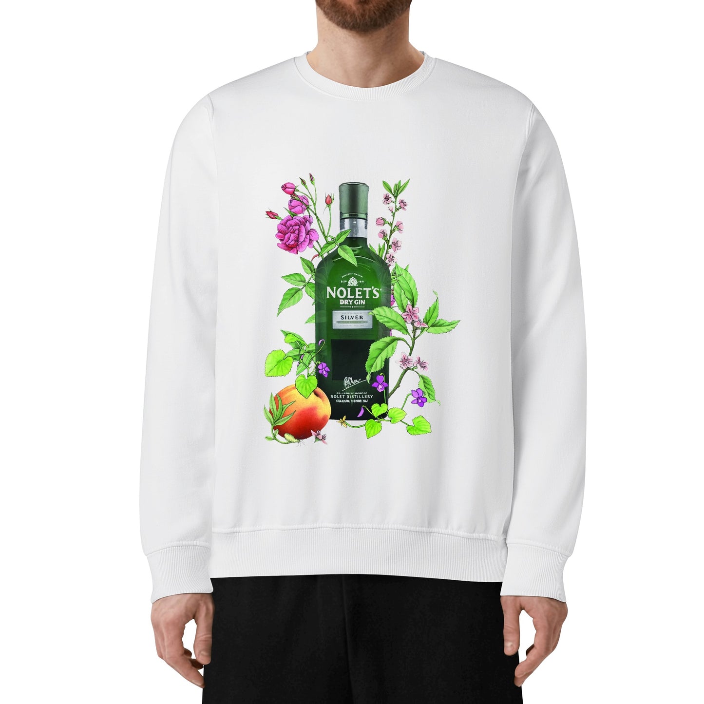 Sweatershirt Cotton gin Nolets floral art DrinkandArt