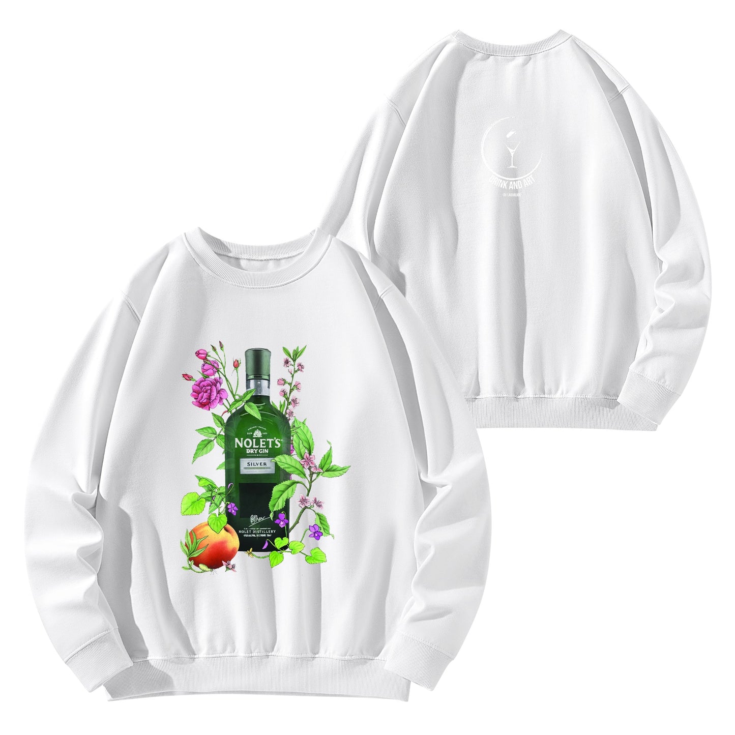 Sweatershirt Cotton gin Nolets floral art DrinkandArt