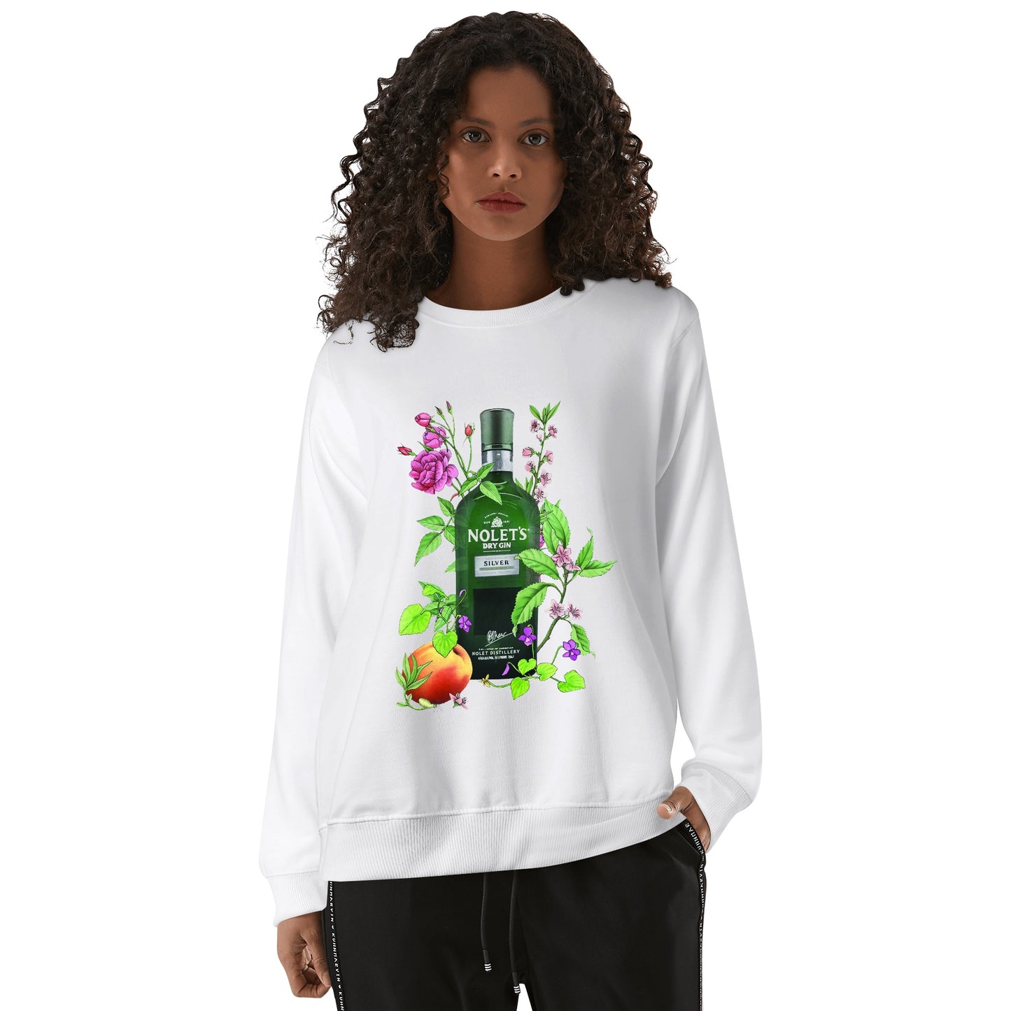 Sweatershirt Cotton gin Nolets floral art DrinkandArt