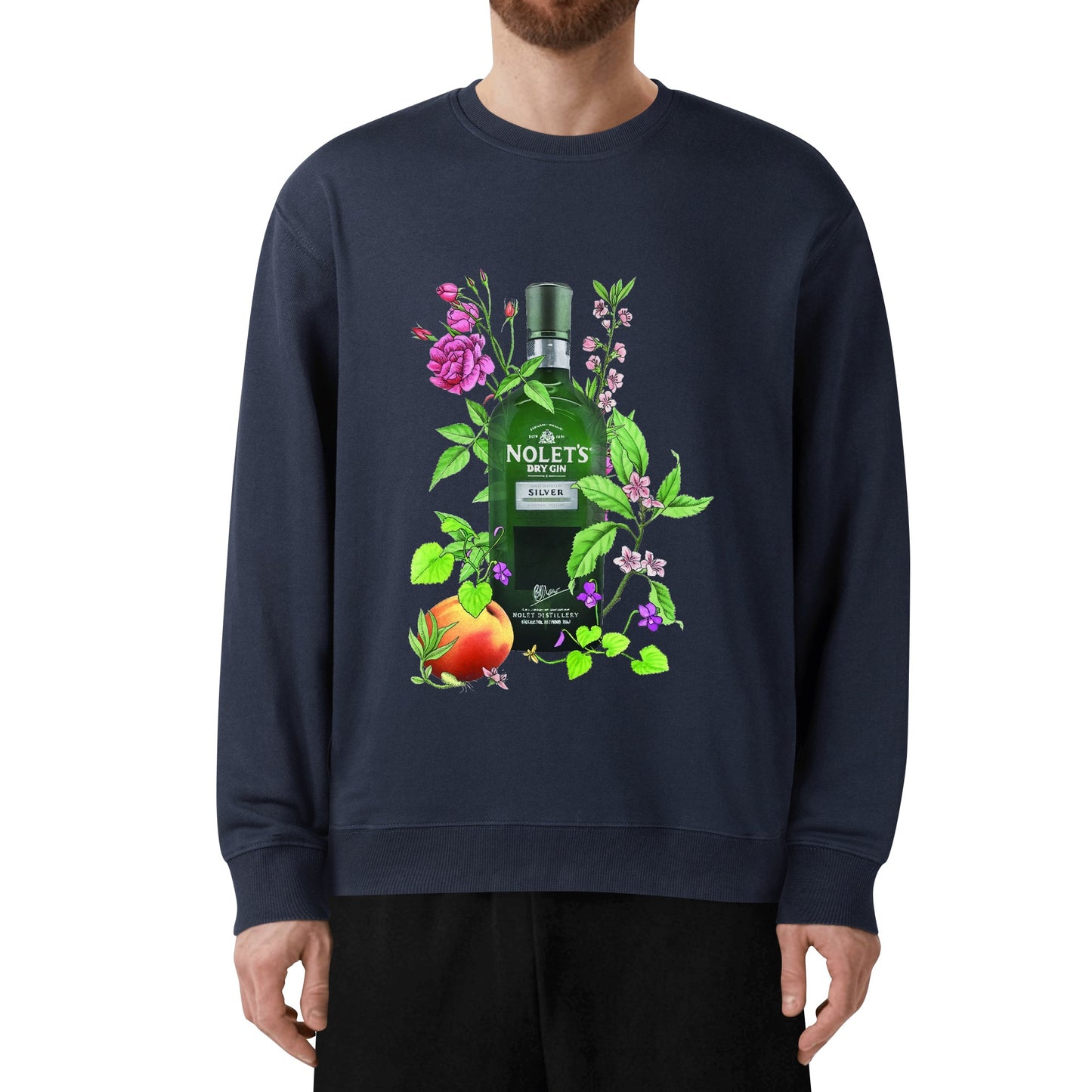 Sweatershirt Cotton gin Nolets floral art DrinkandArt