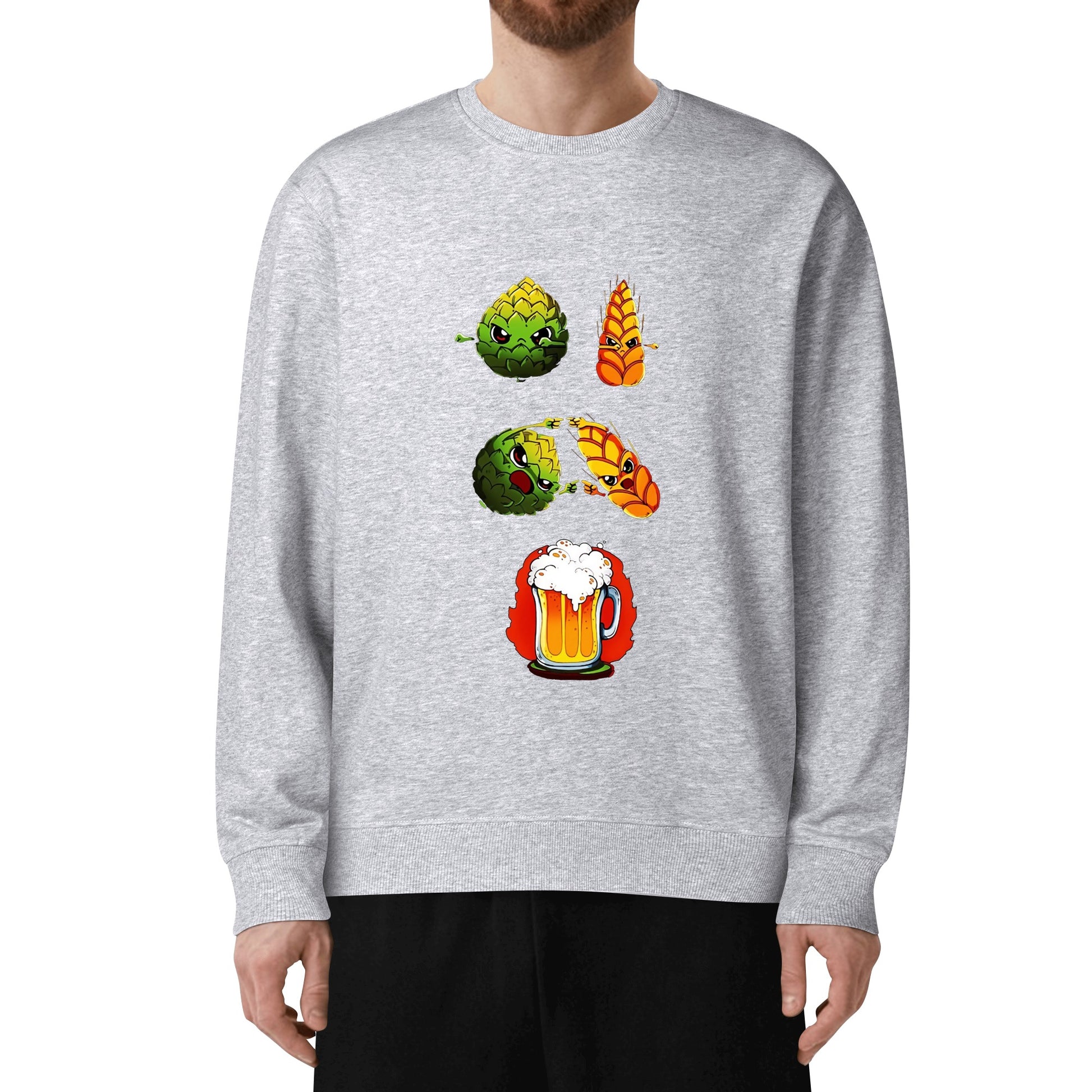 Sweatershirt Cotton hops plus wheat equals beer, satire DBZ DrinkandArt