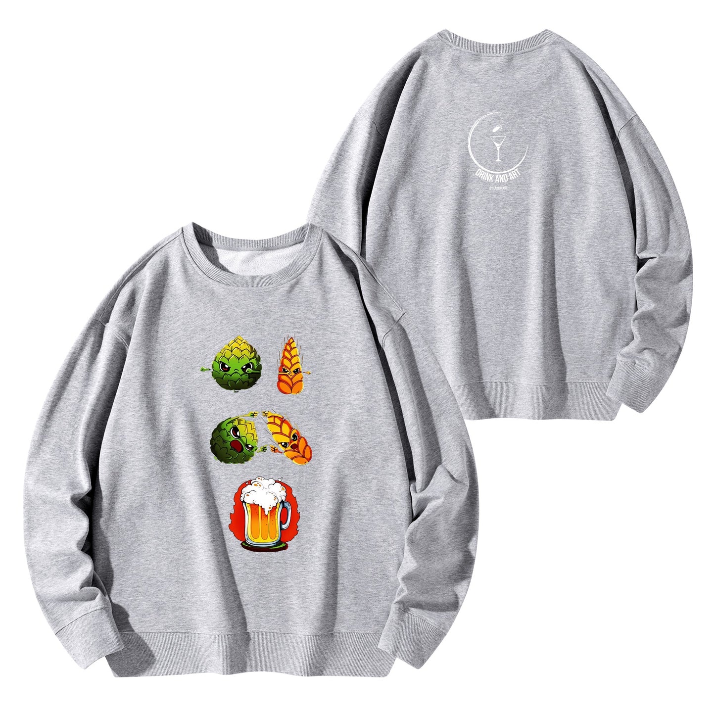 Sweatershirt Cotton hops plus wheat equals beer, satire DBZ DrinkandArt