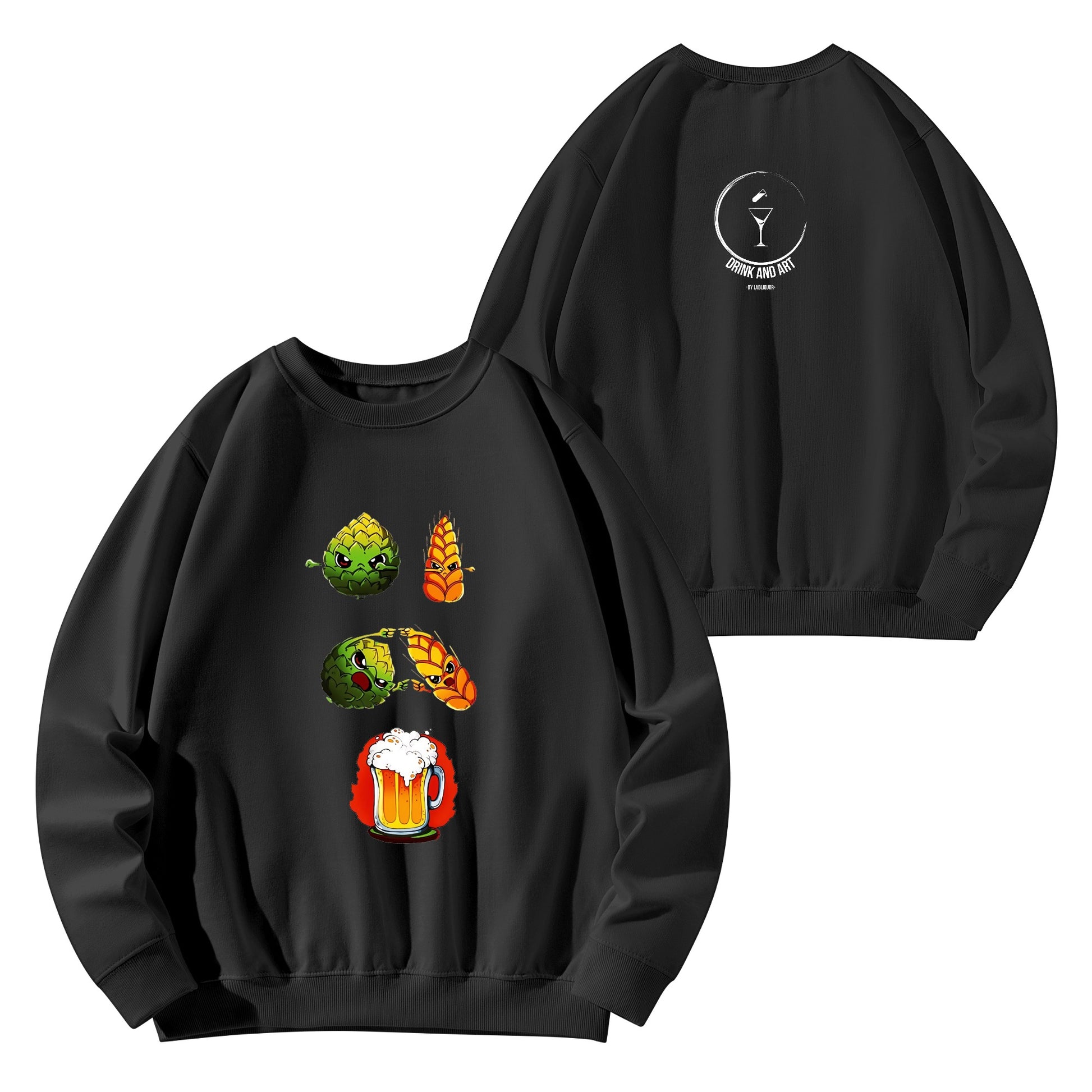 Sweatershirt Cotton hops plus wheat equals beer, satire DBZ DrinkandArt