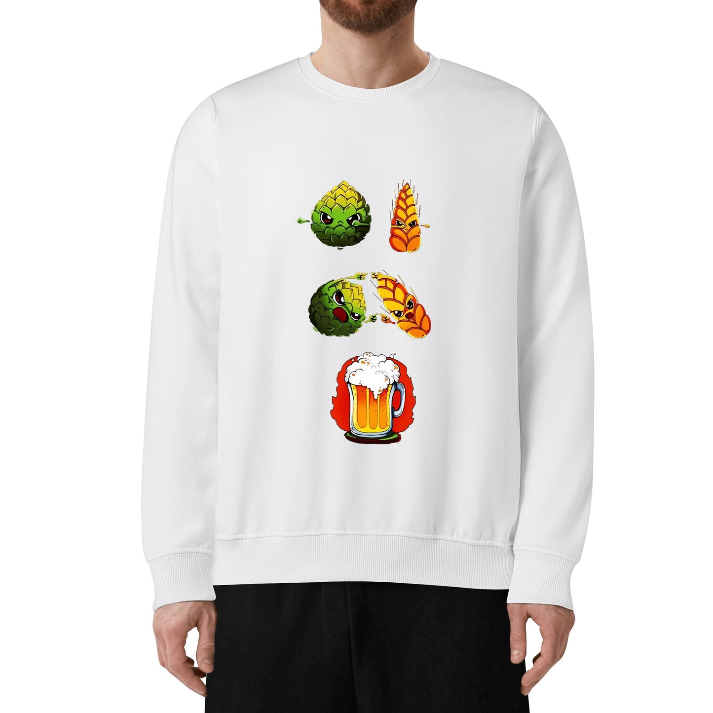 Sweatershirt Cotton hops plus wheat equals beer, satire DBZ DrinkandArt