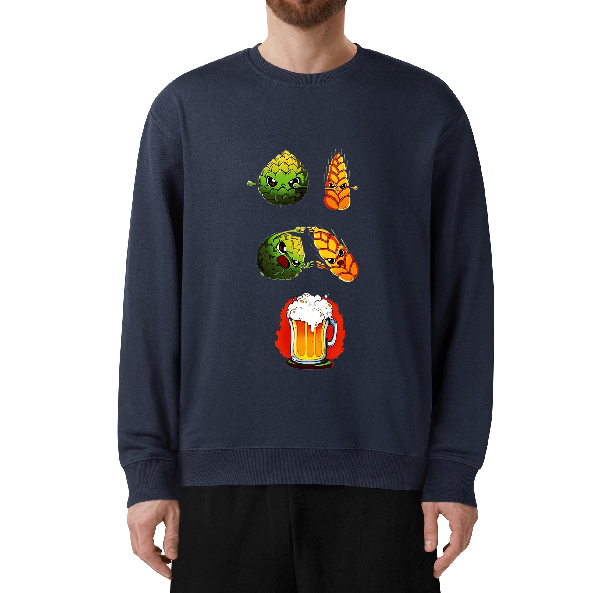 Sweatershirt Cotton hops plus wheat equals beer, satire DBZ DrinkandArt