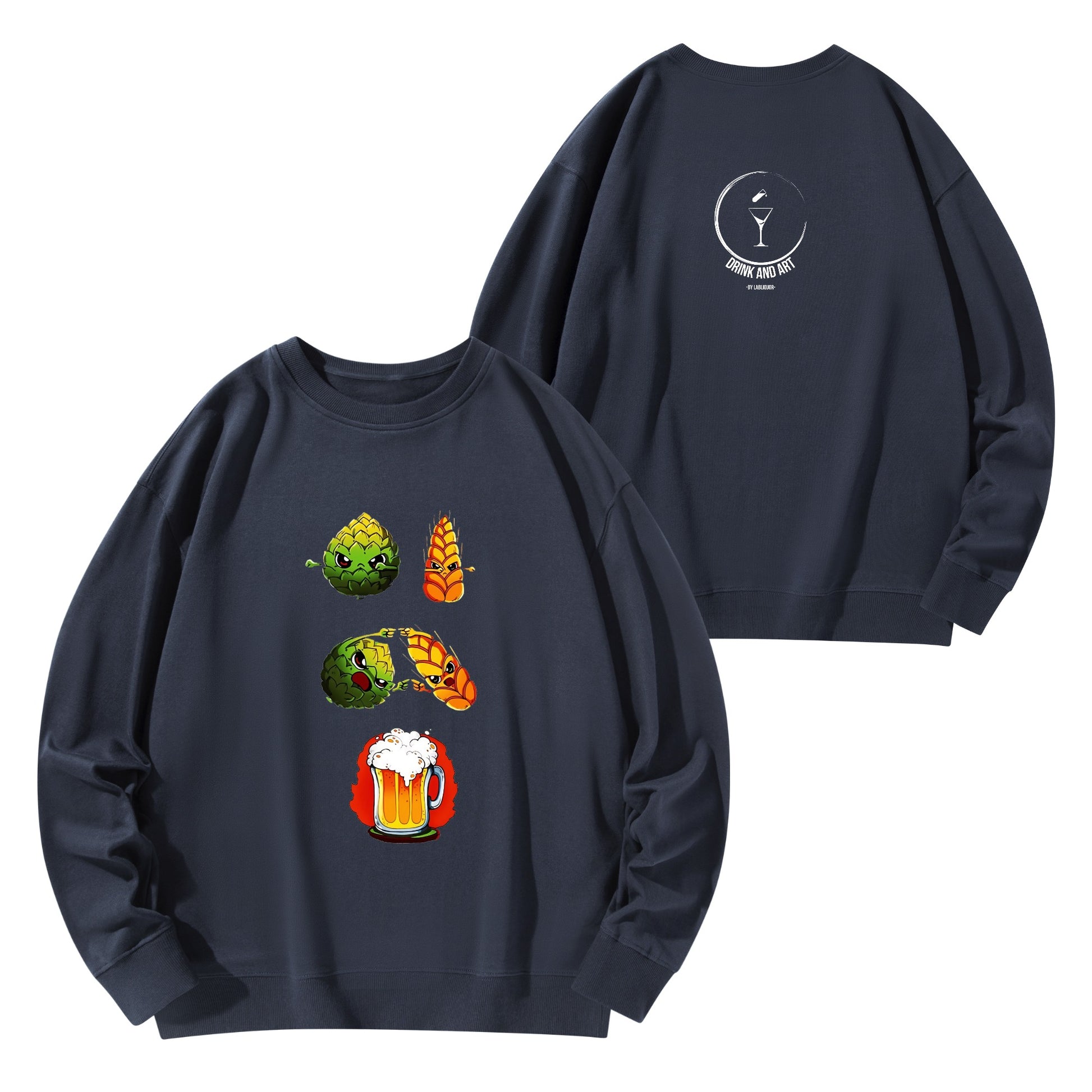 Sweatershirt Cotton hops plus wheat equals beer, satire DBZ DrinkandArt