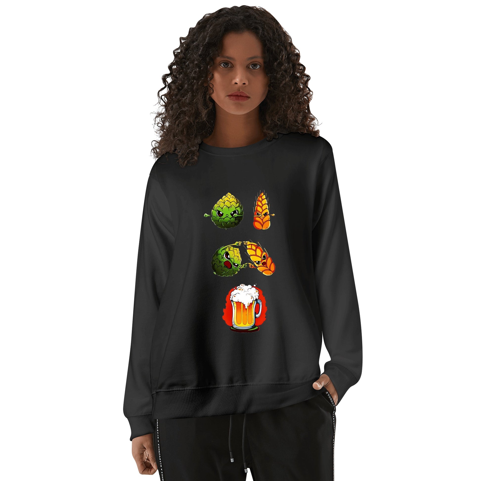 Sweatershirt Cotton hops plus wheat equals beer, satire DBZ DrinkandArt