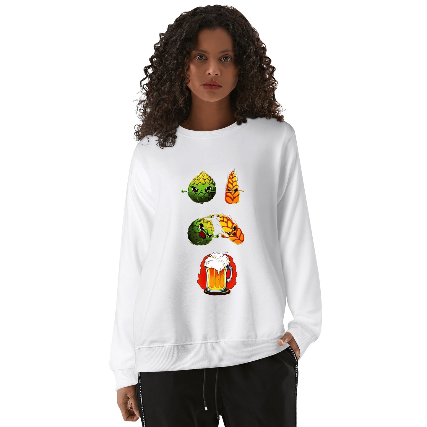 Sweatershirt Cotton hops plus wheat equals beer, satire DBZ DrinkandArt