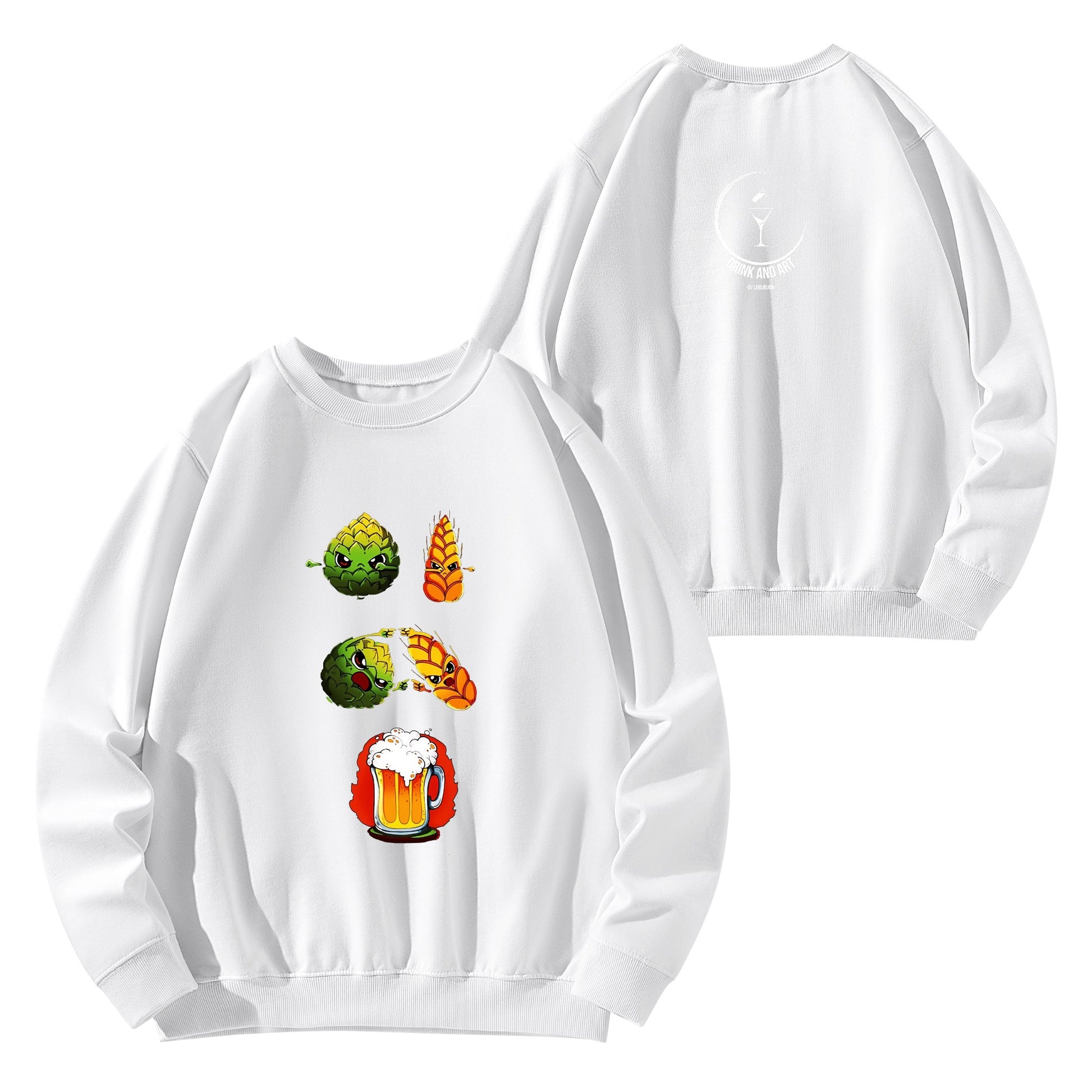 Sweatershirt Cotton hops plus wheat equals beer, satire DBZ DrinkandArt