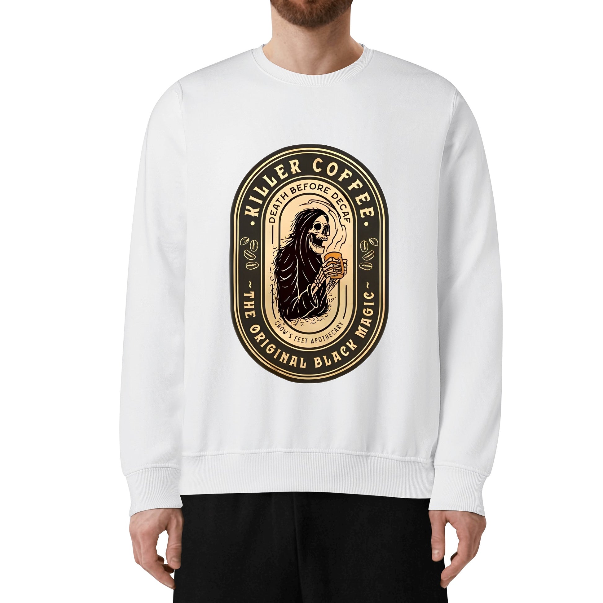 Sweatershirt Cotton killer coffee skull logo DrinkandArt