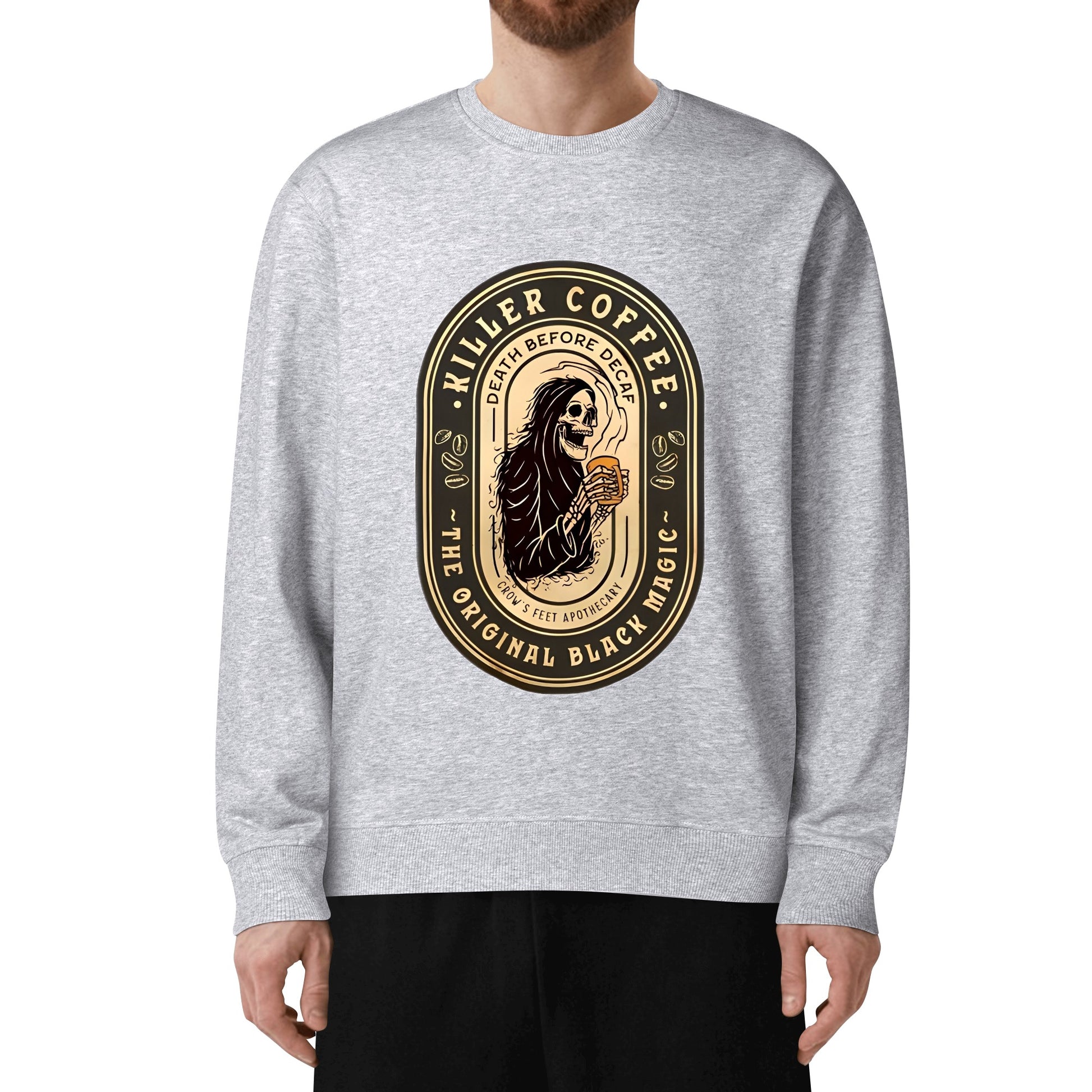 Sweatershirt Cotton killer coffee skull logo DrinkandArt