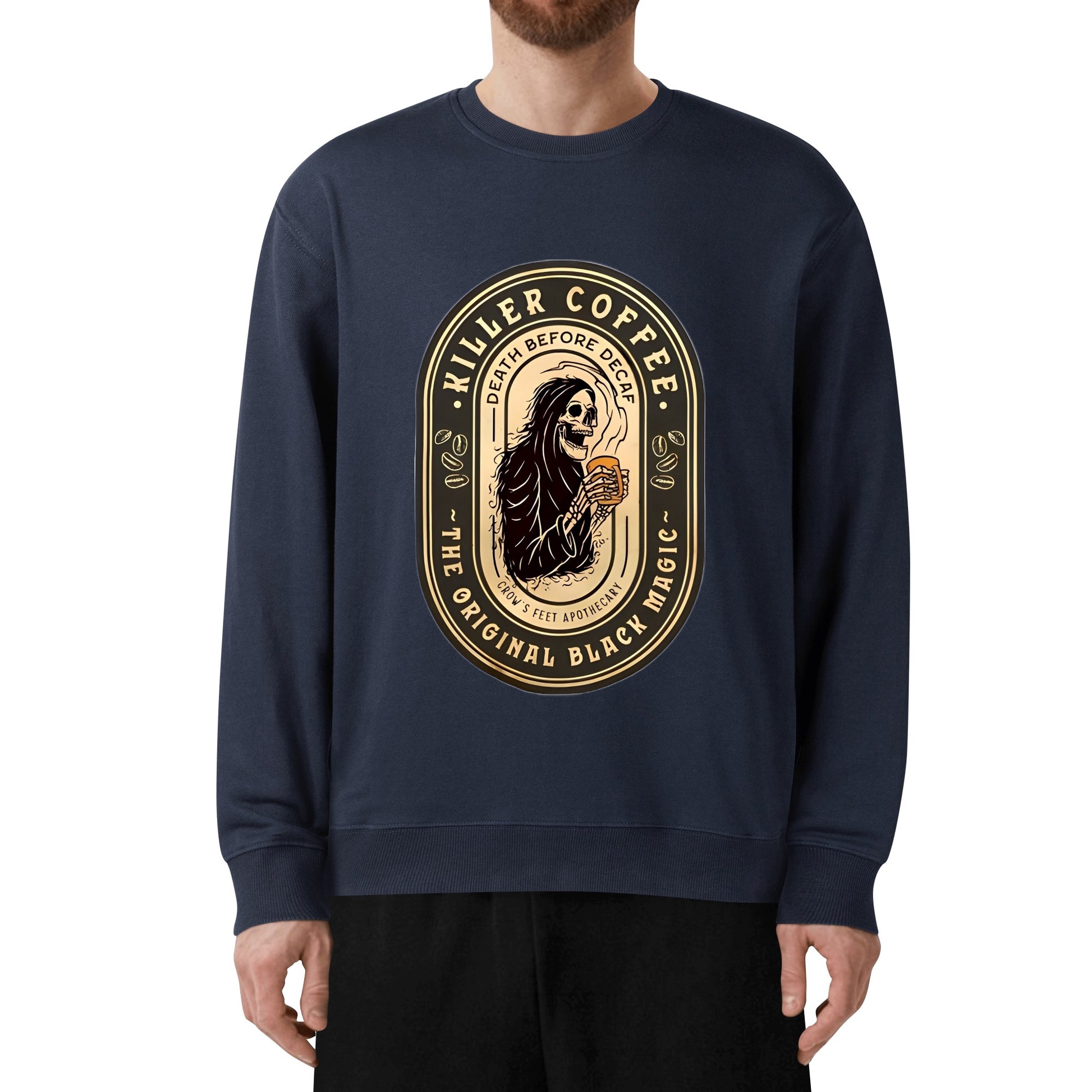 Sweatershirt Cotton killer coffee skull logo DrinkandArt