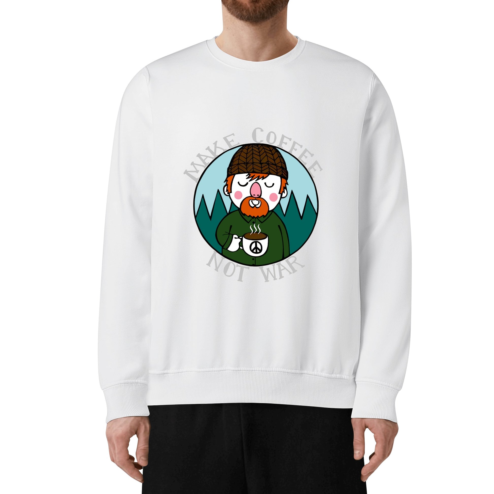 Sweatershirt Cotton lumberjack make cafe not war DrinkandArt