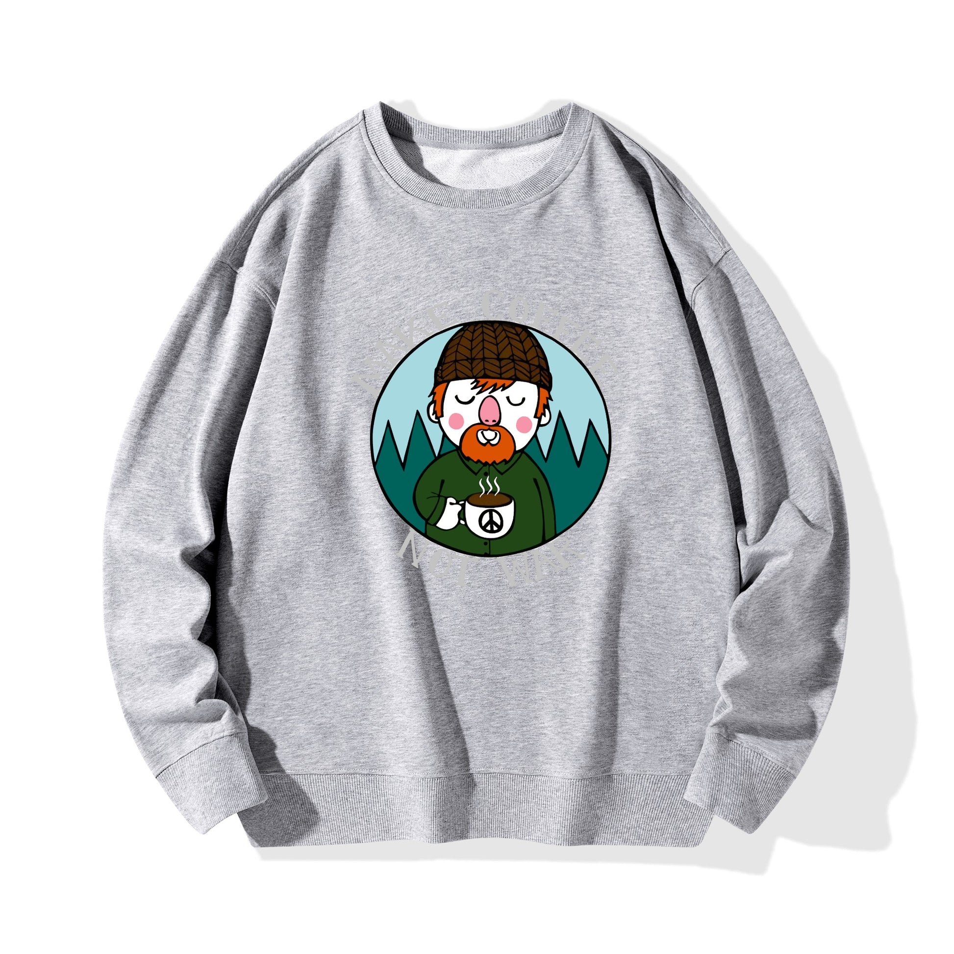 Sweatershirt Cotton lumberjack make cafe not war DrinkandArt