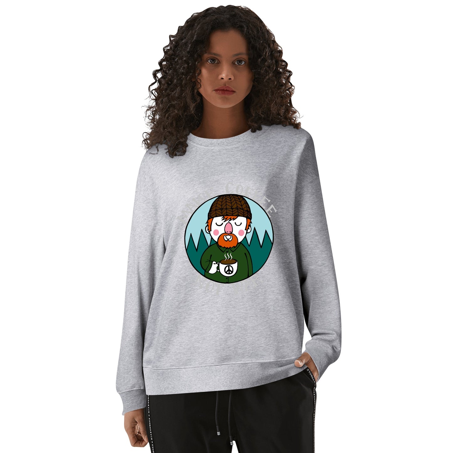 Sweatershirt Cotton lumberjack make cafe not war DrinkandArt