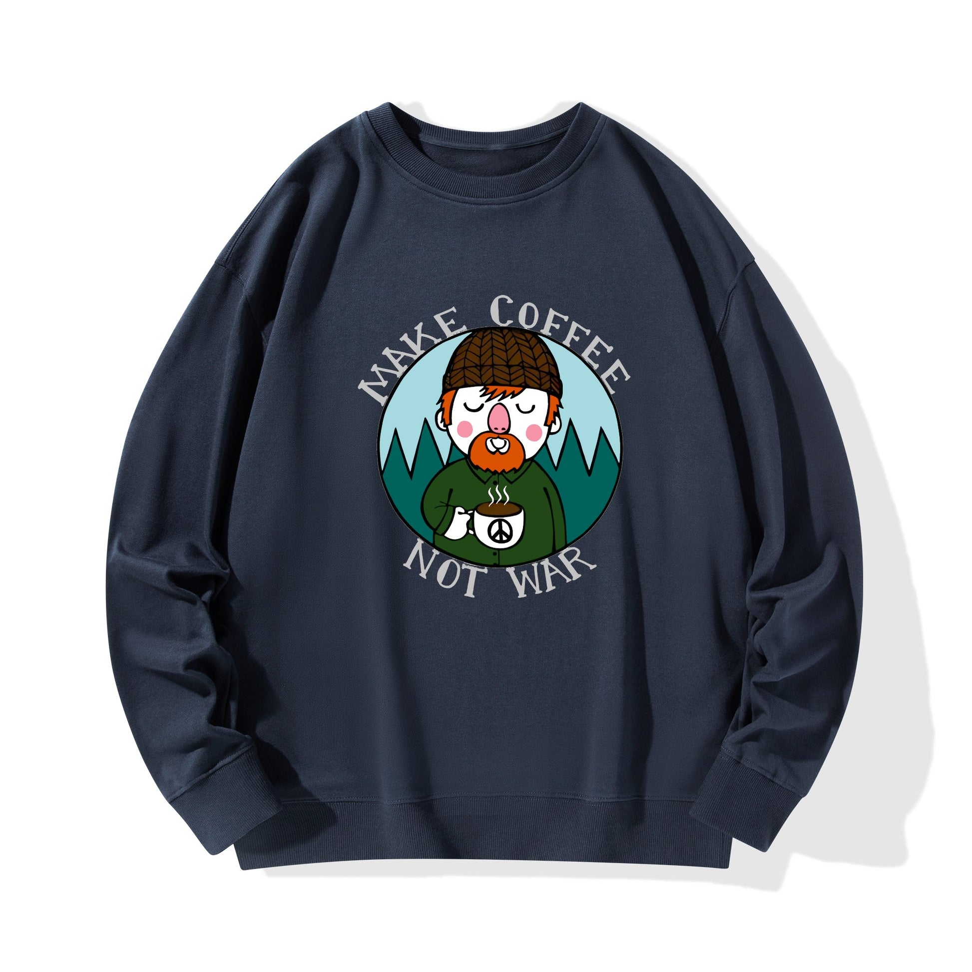 Sweatershirt Cotton lumberjack make cafe not war DrinkandArt