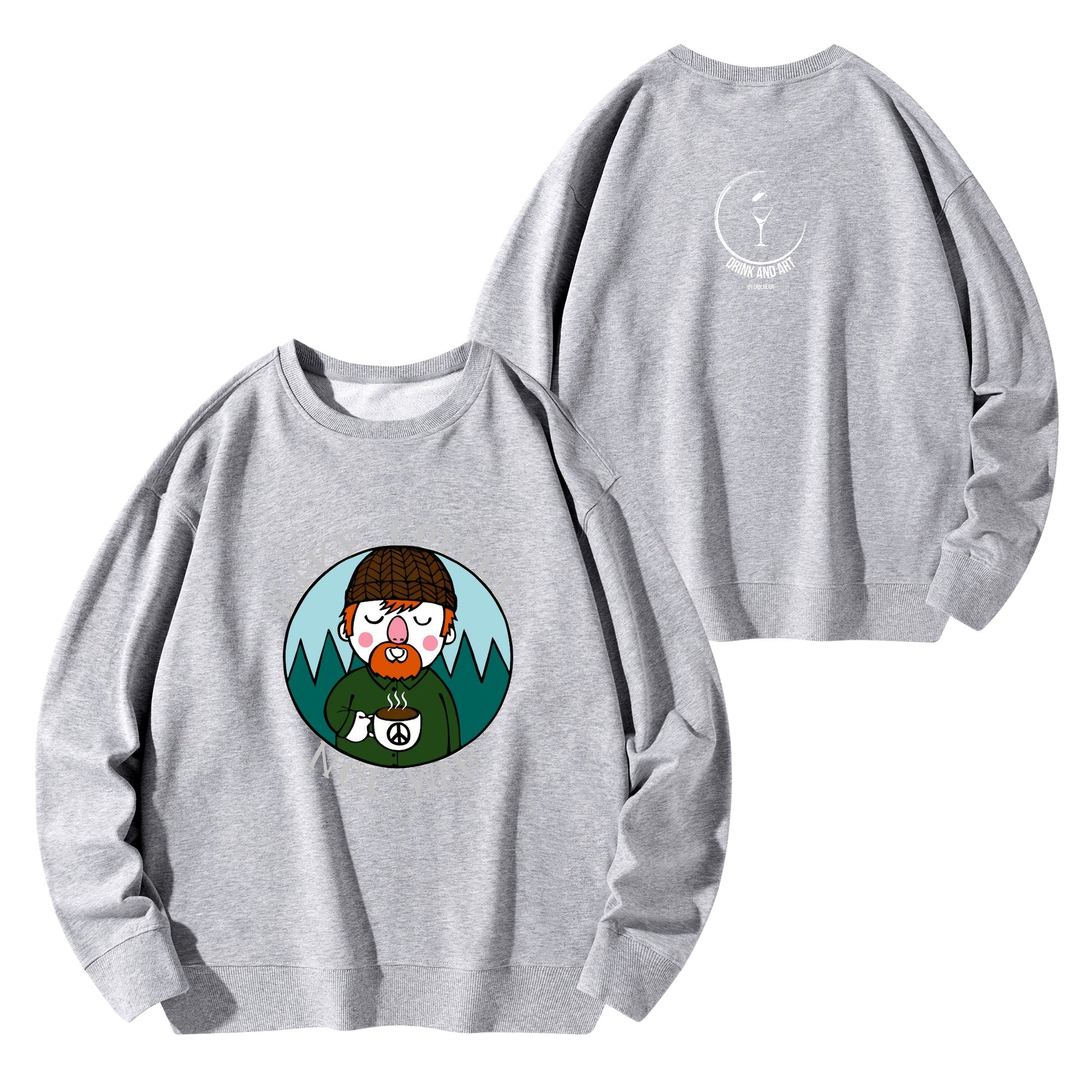 Sweatershirt Cotton lumberjack make cafe not war DrinkandArt