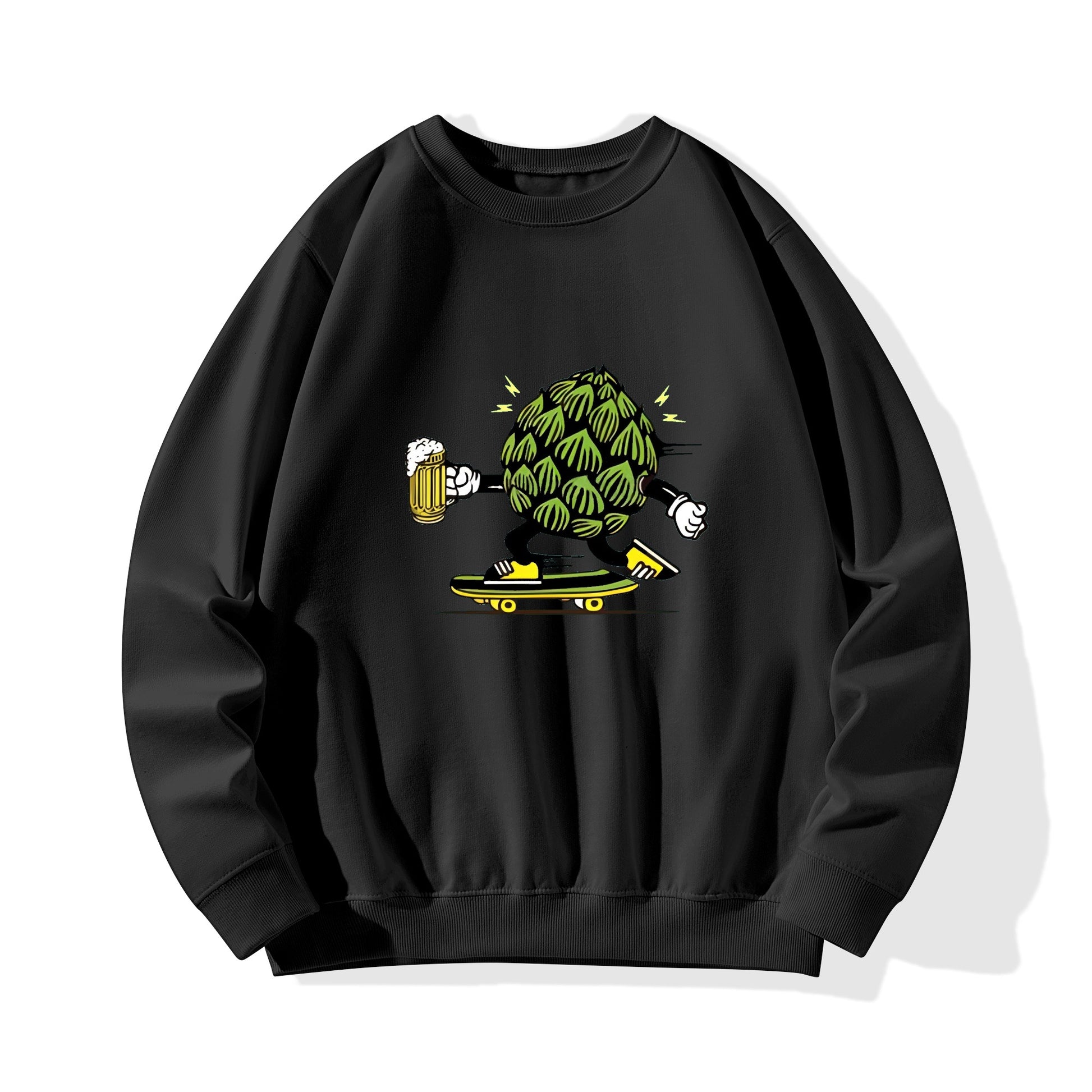 Sweatershirt Cotton skater hops beer funny DrinkandArt