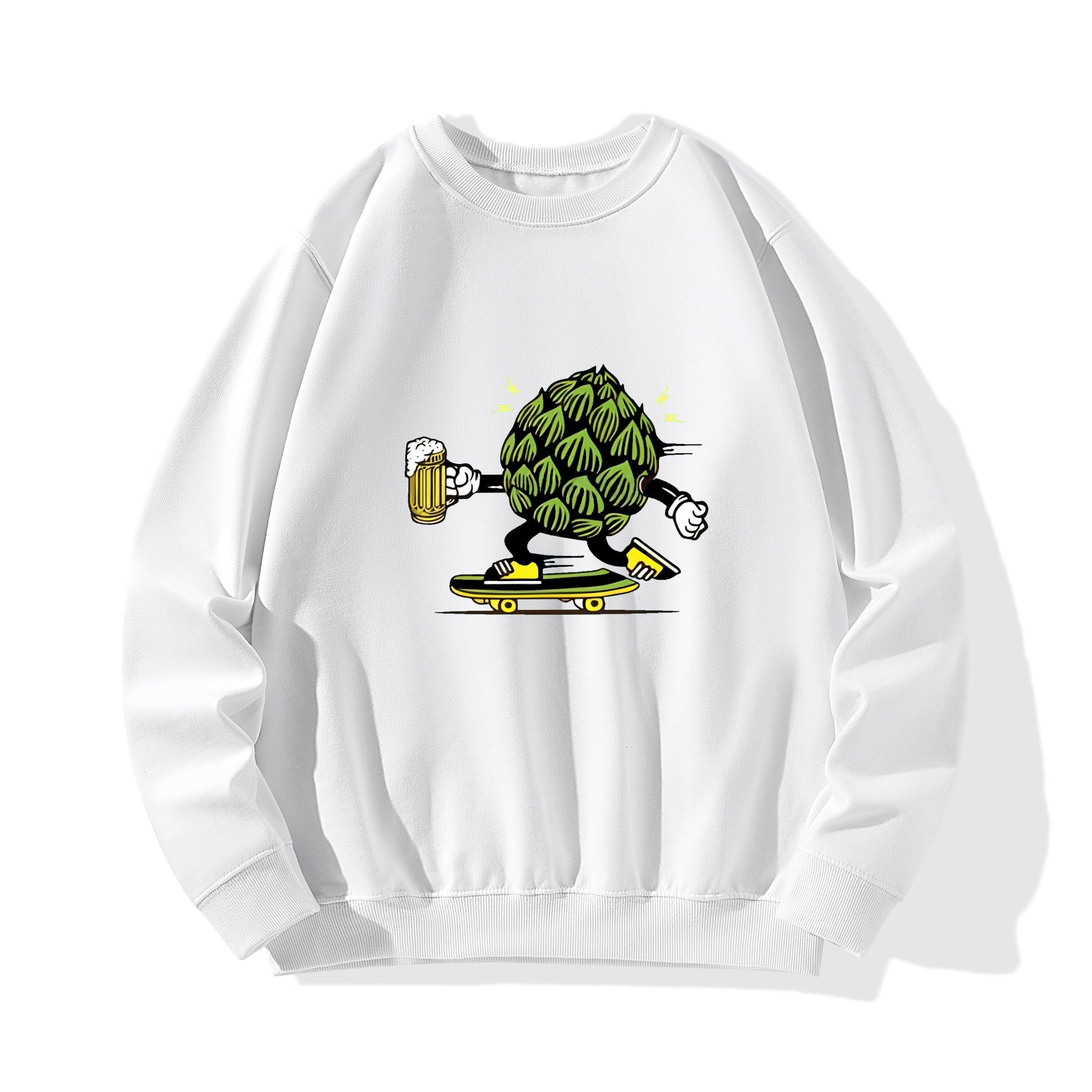 Sweatershirt Cotton skater hops beer funny DrinkandArt