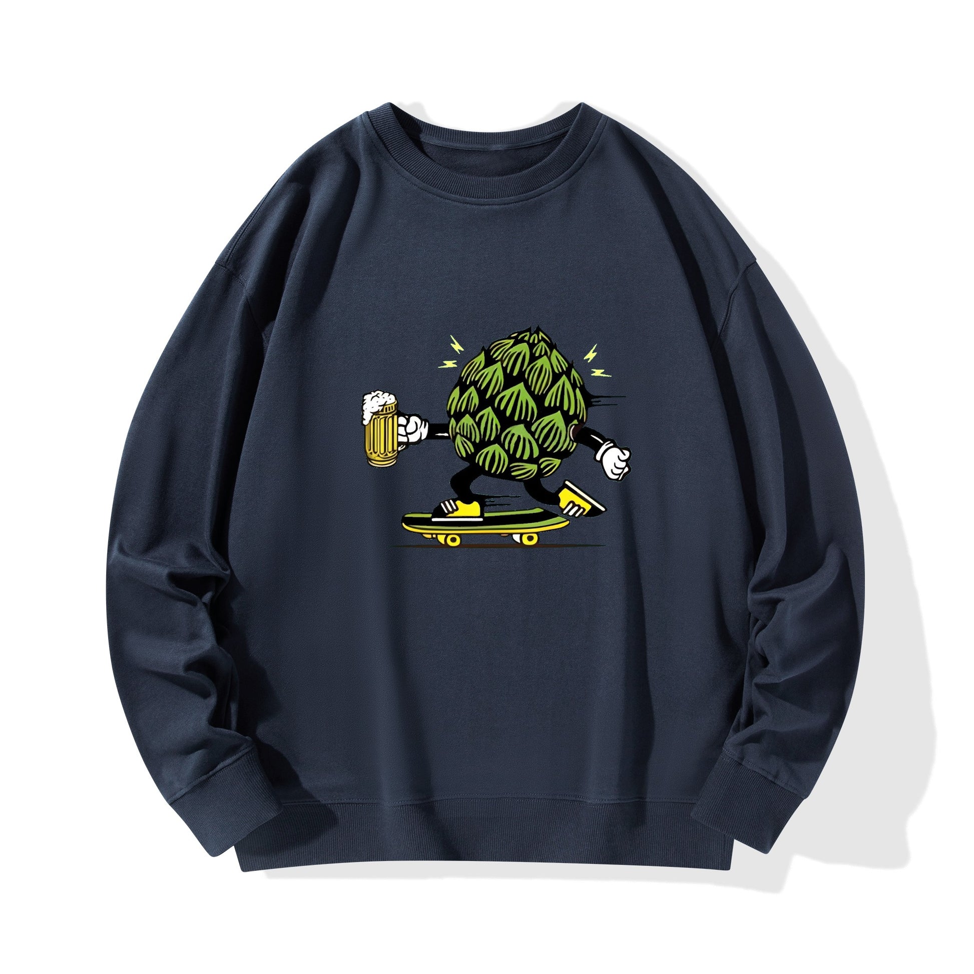 Sweatershirt Cotton skater hops beer funny DrinkandArt