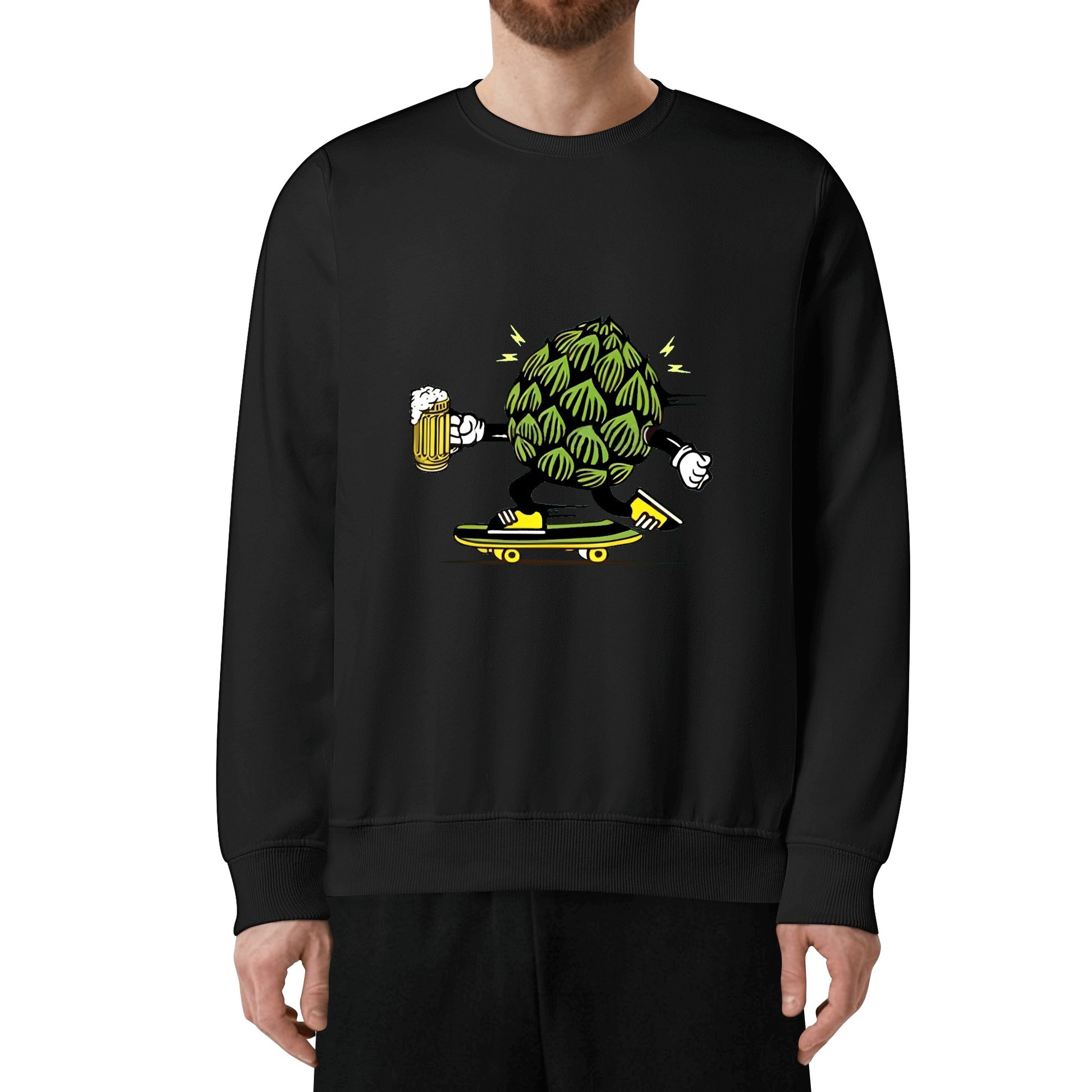 Sweatershirt Cotton skater hops beer funny DrinkandArt