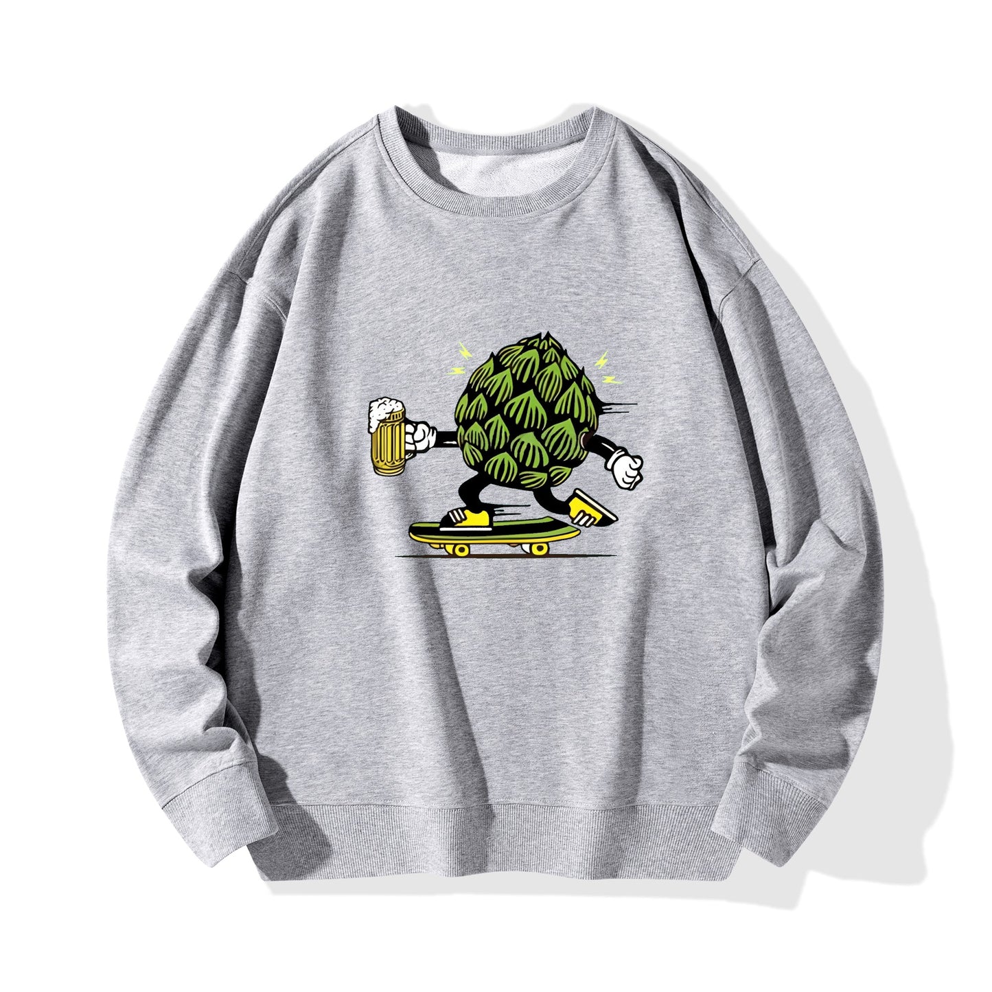 Sweatershirt Cotton skater hops beer funny DrinkandArt