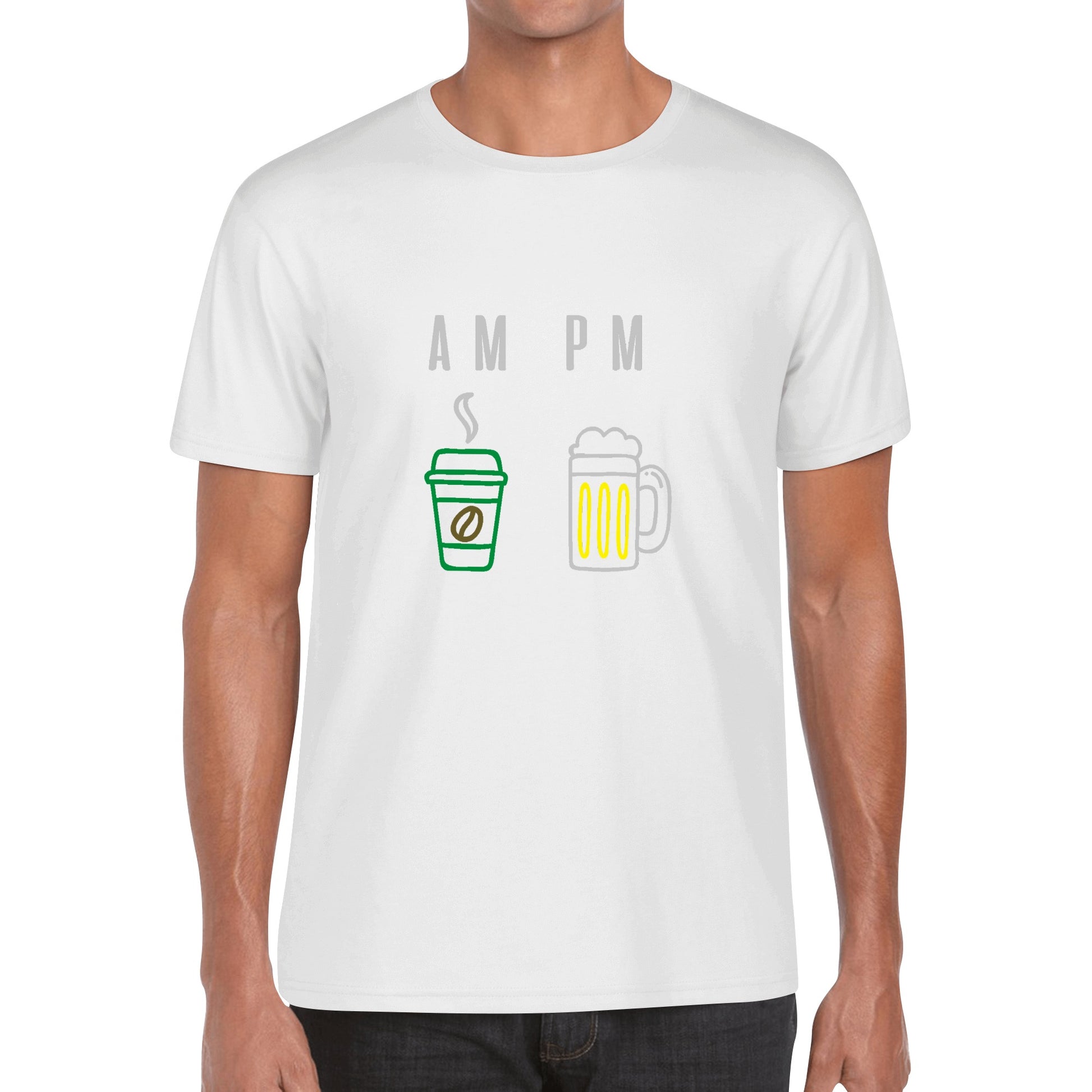 T-Shirt AM PM Coffee or Beer DrinkandArt