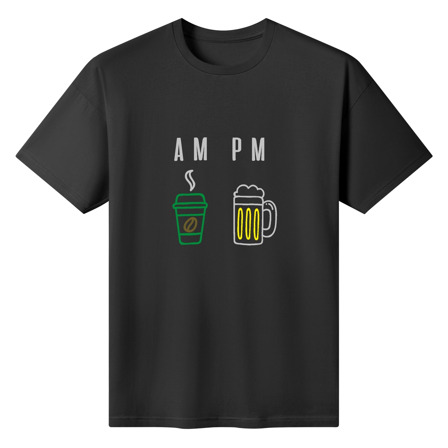 T-Shirt AM PM Coffee or Beer DrinkandArt