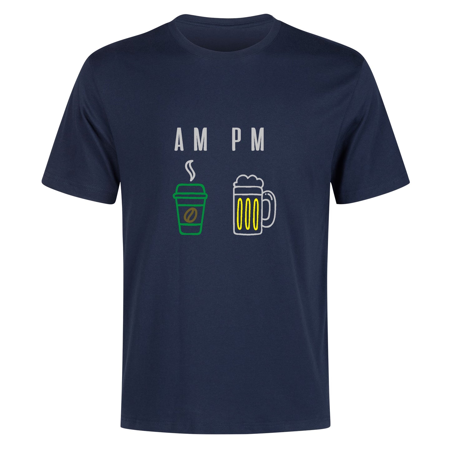 T-Shirt AM PM Coffee or Beer DrinkandArt