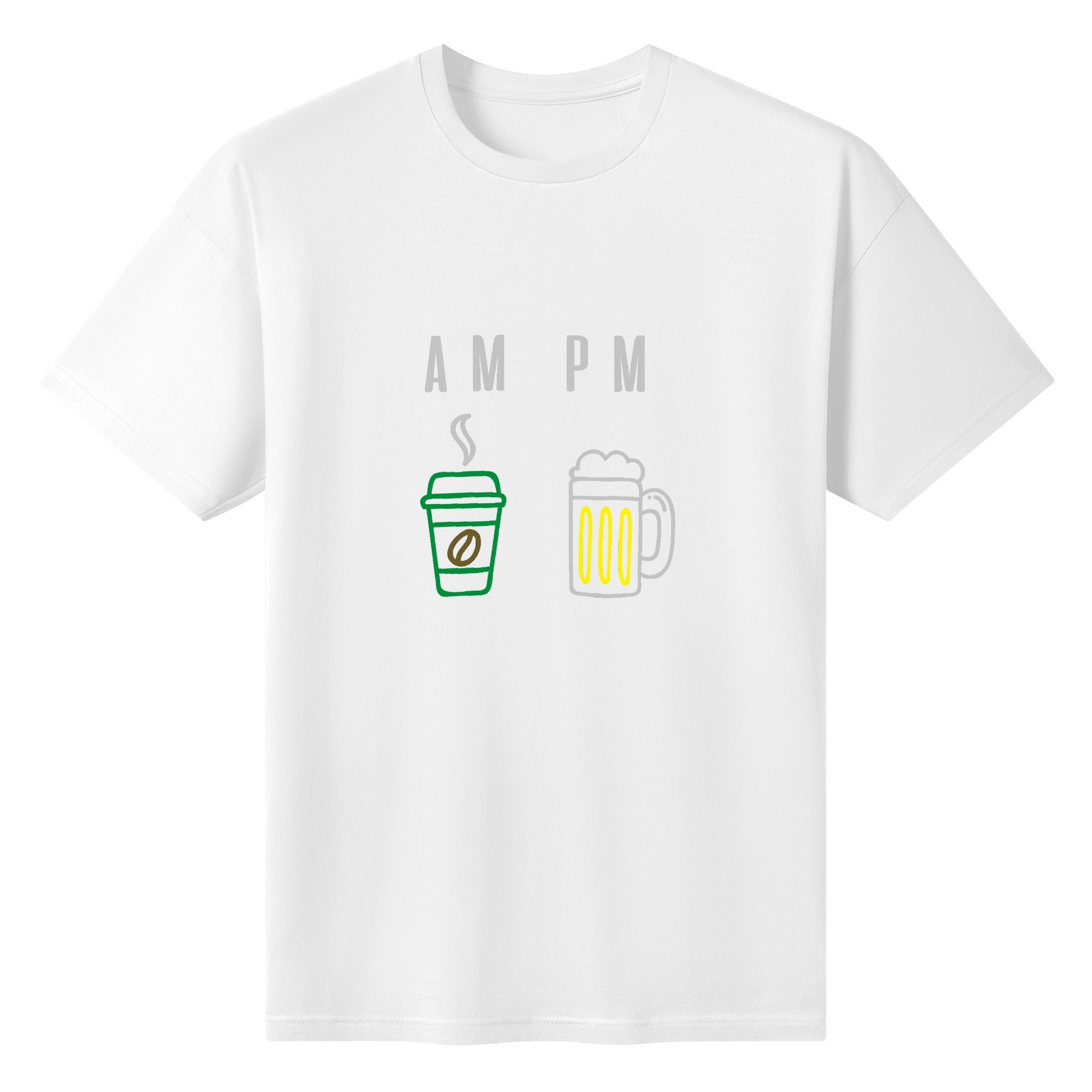 T-Shirt AM PM Coffee or Beer DrinkandArt