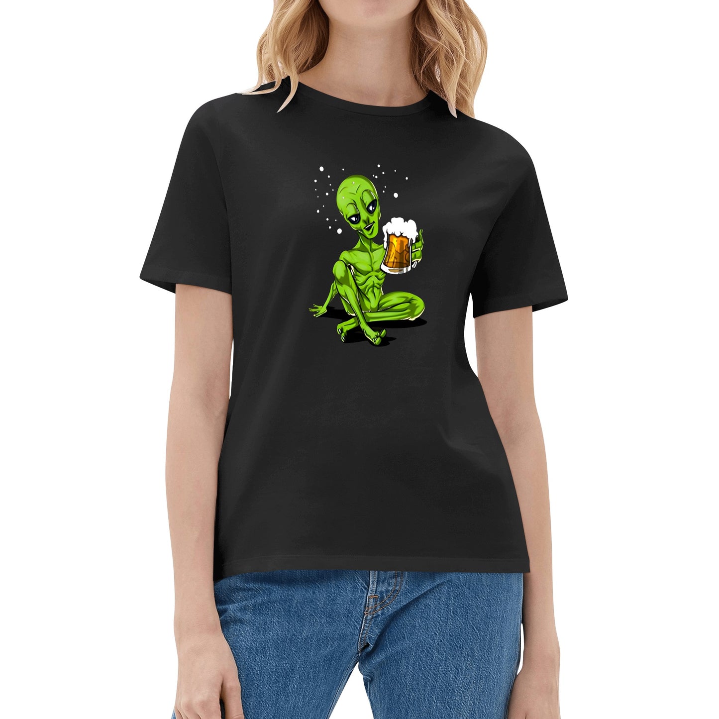 T-Shirt Alien Drinking Beer DrinkandArt