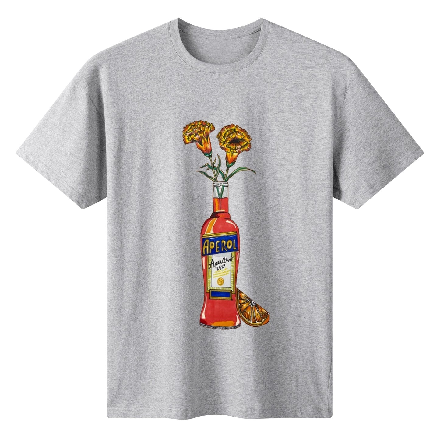 T-Shirt Aperol yellow flowers DrinkandArt