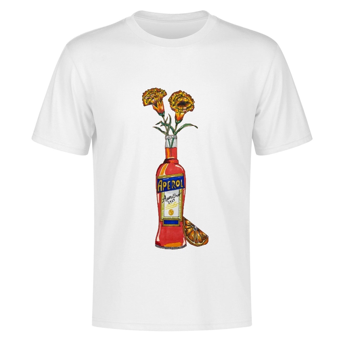 T-Shirt Aperol yellow flowers DrinkandArt