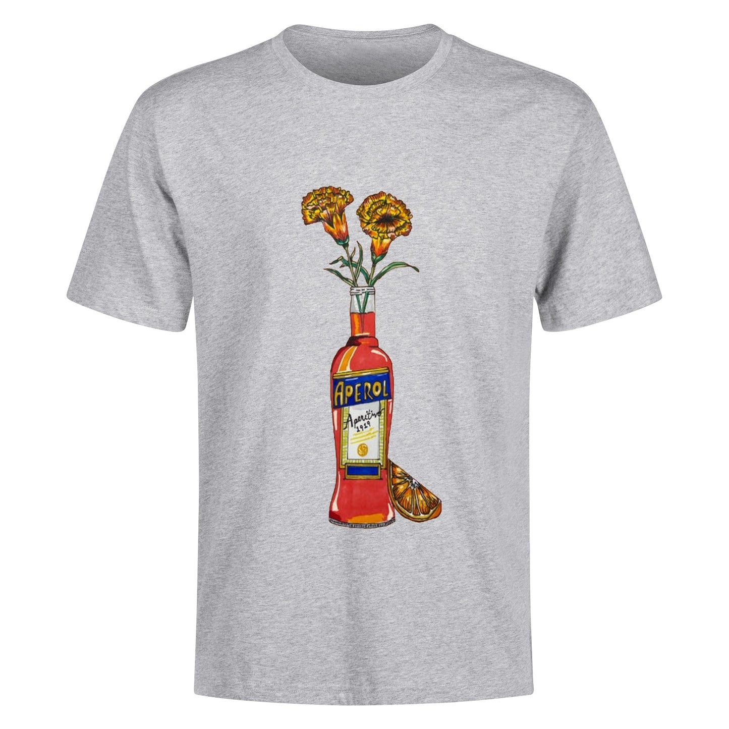 T-Shirt Aperol yellow flowers DrinkandArt