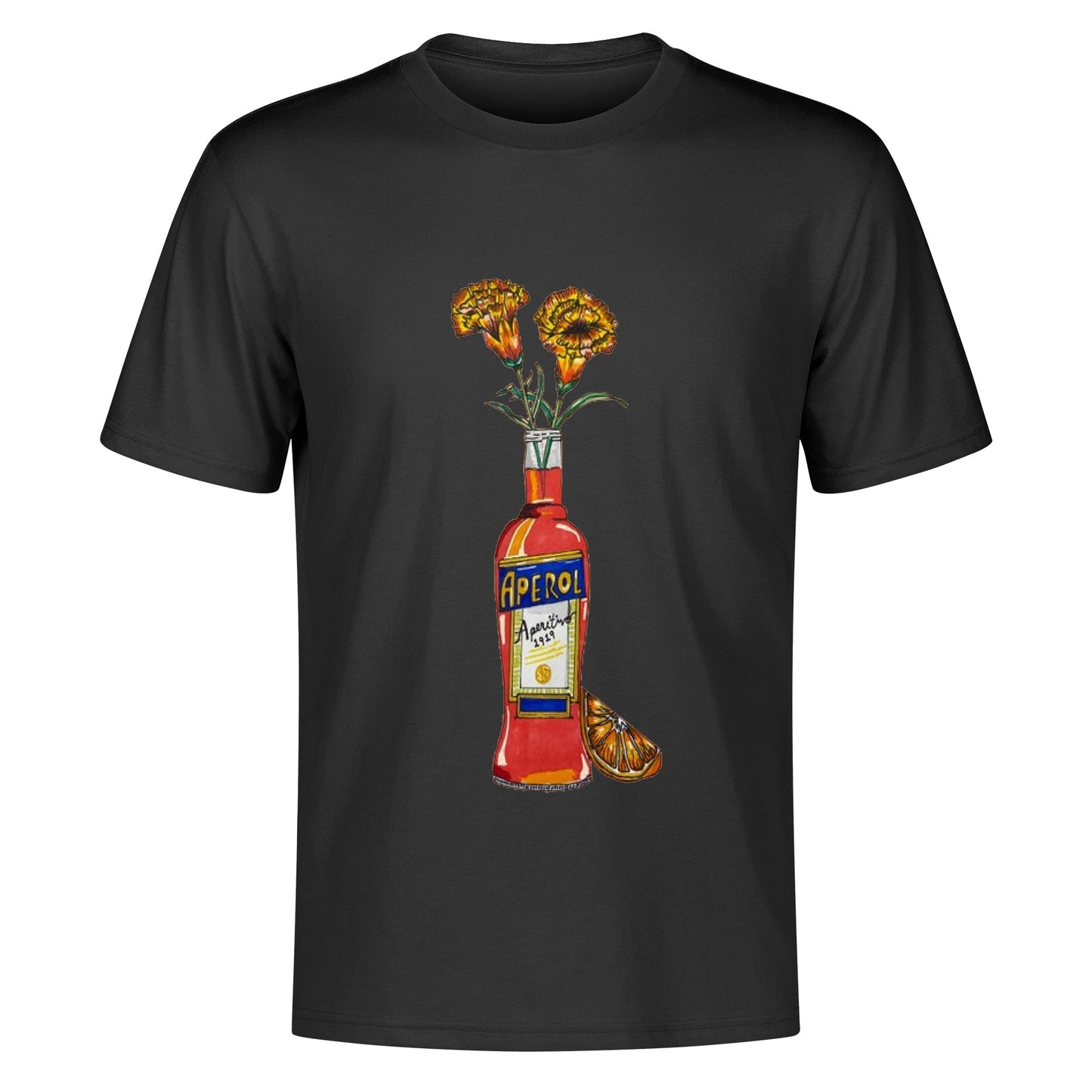 T-Shirt Aperol yellow flowers DrinkandArt