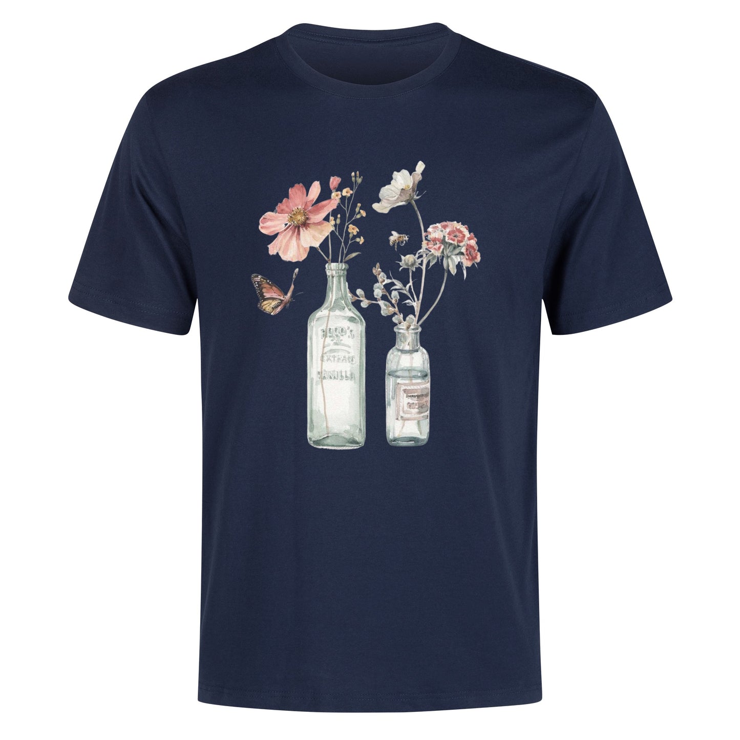 T-Shirt Bottle floral art DrinkandArt