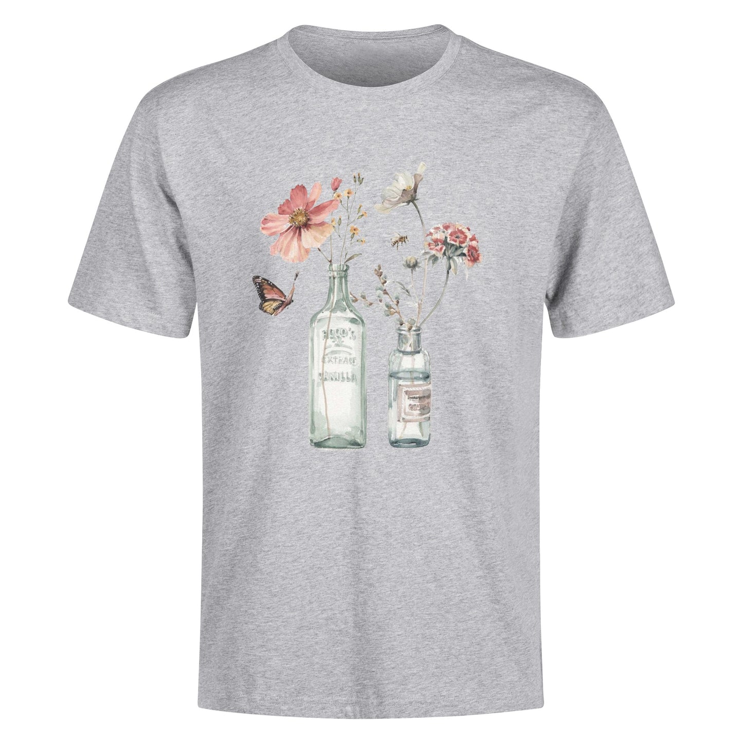 T-Shirt Bottle floral art DrinkandArt