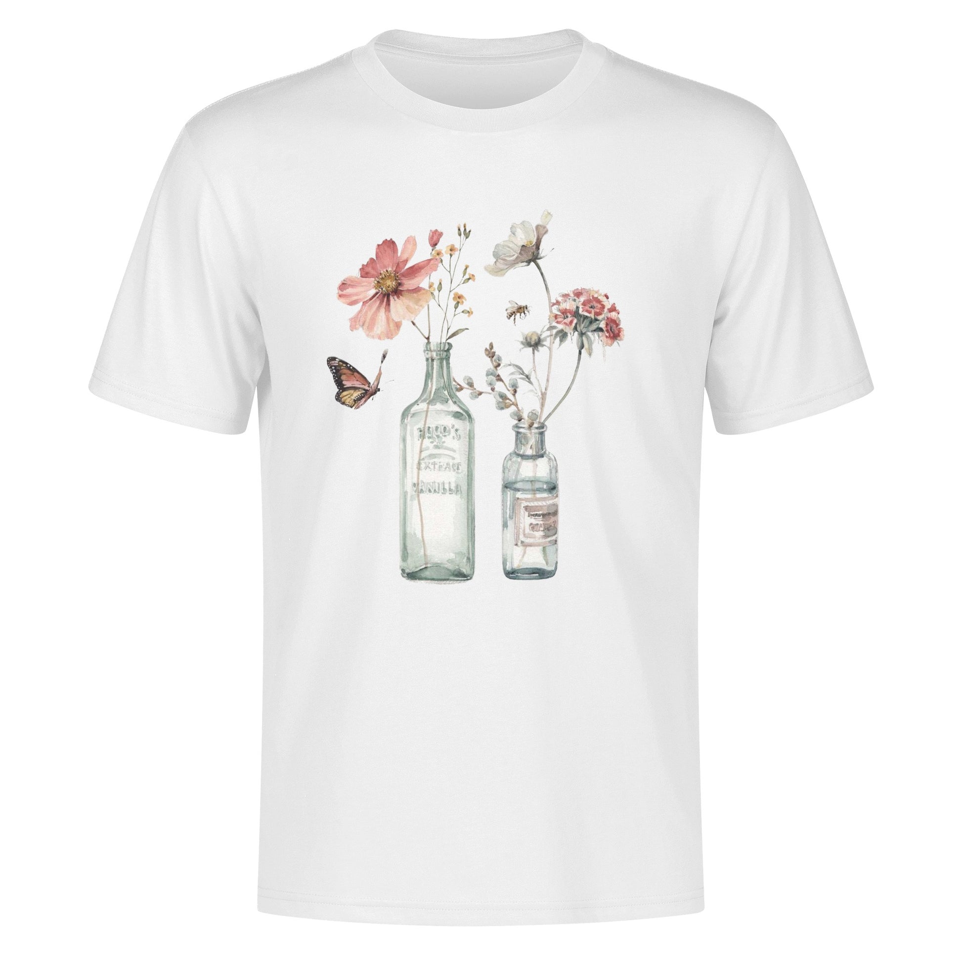 T-Shirt Bottle floral art DrinkandArt