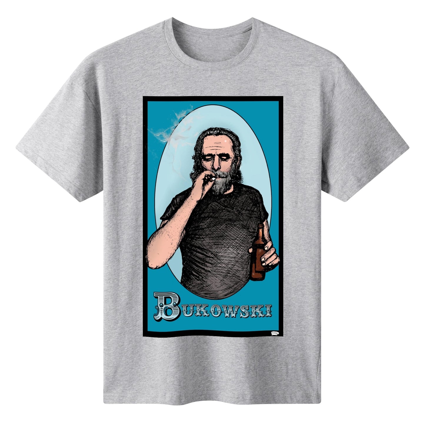 T-Shirt Bukowski beer illustration DrinkandArt