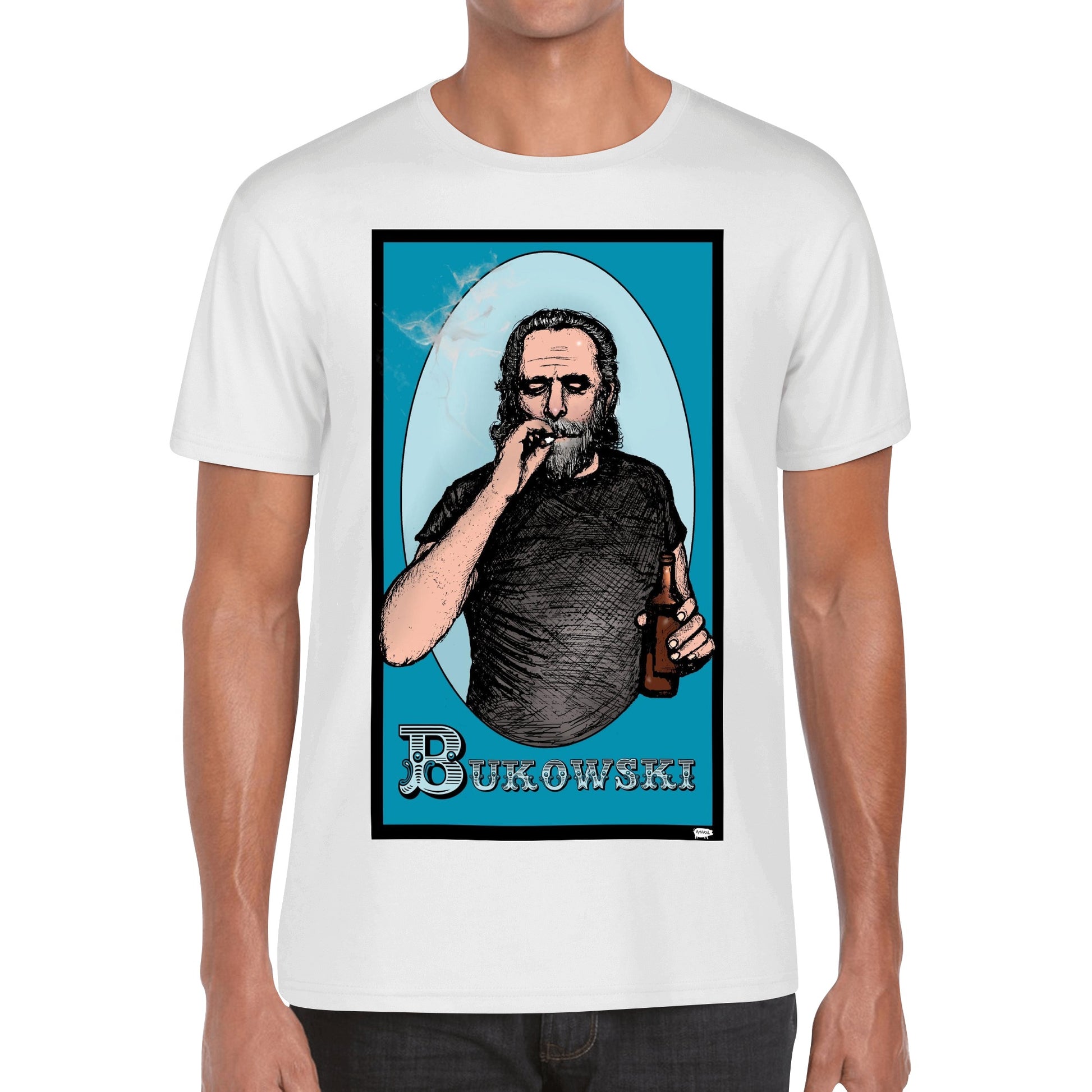 T-Shirt Bukowski beer illustration DrinkandArt