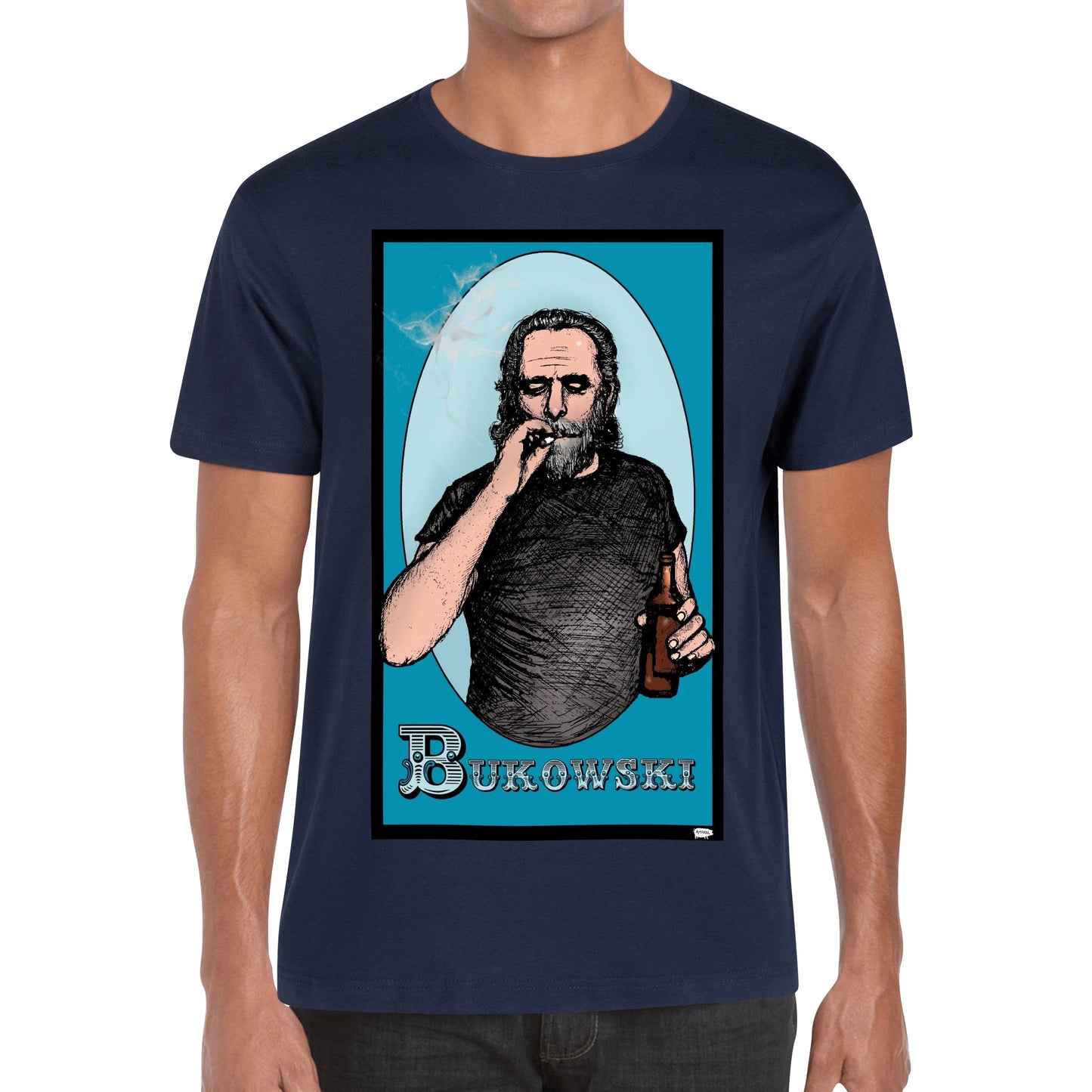 T-Shirt Bukowski beer illustration DrinkandArt