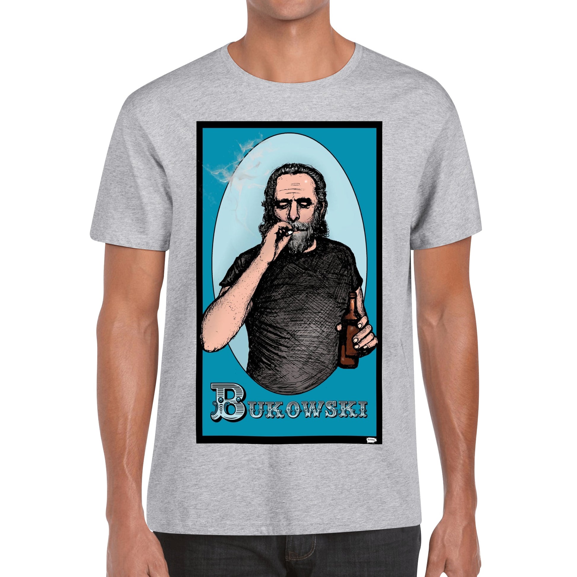 T-Shirt Bukowski beer illustration DrinkandArt