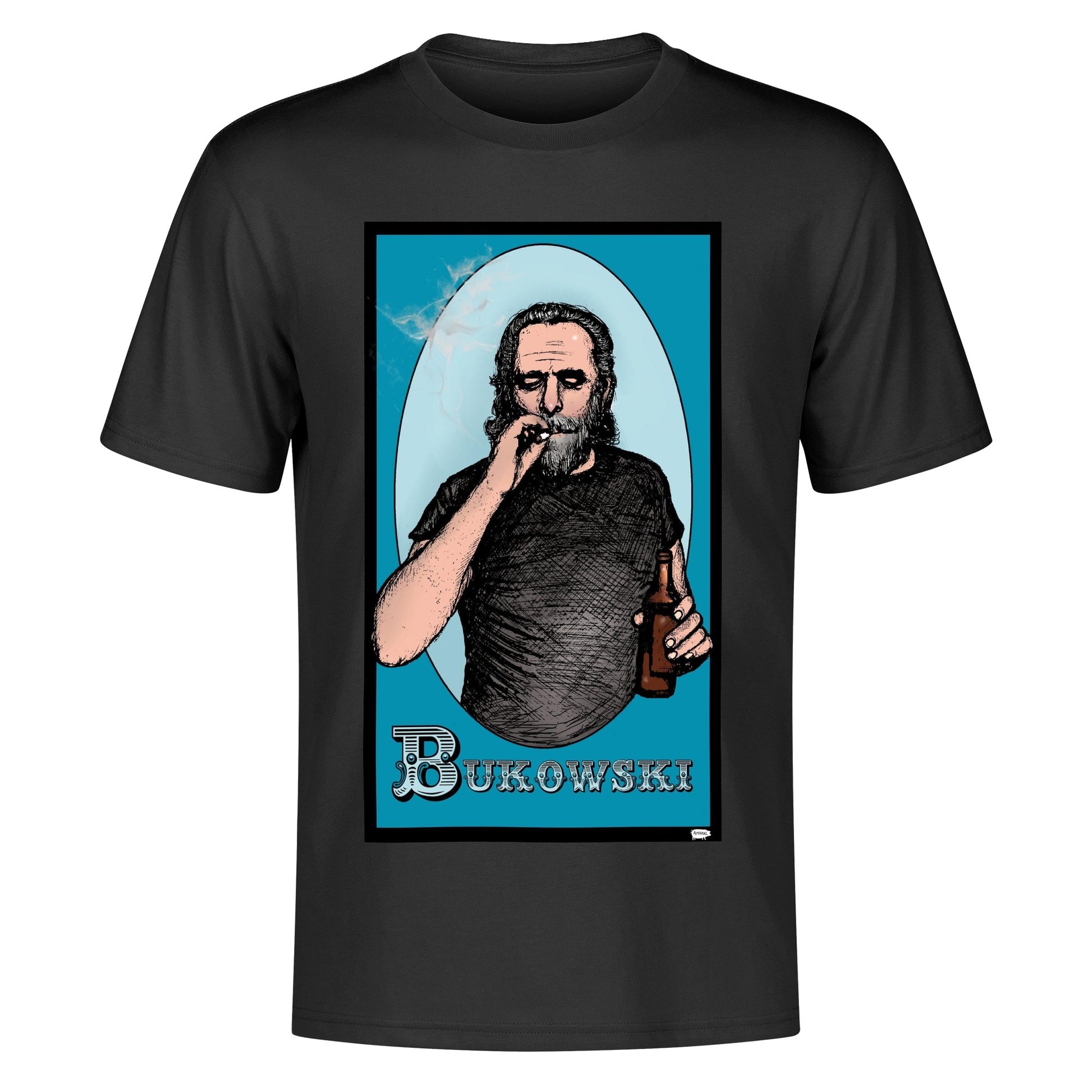 T-Shirt Bukowski beer illustration DrinkandArt