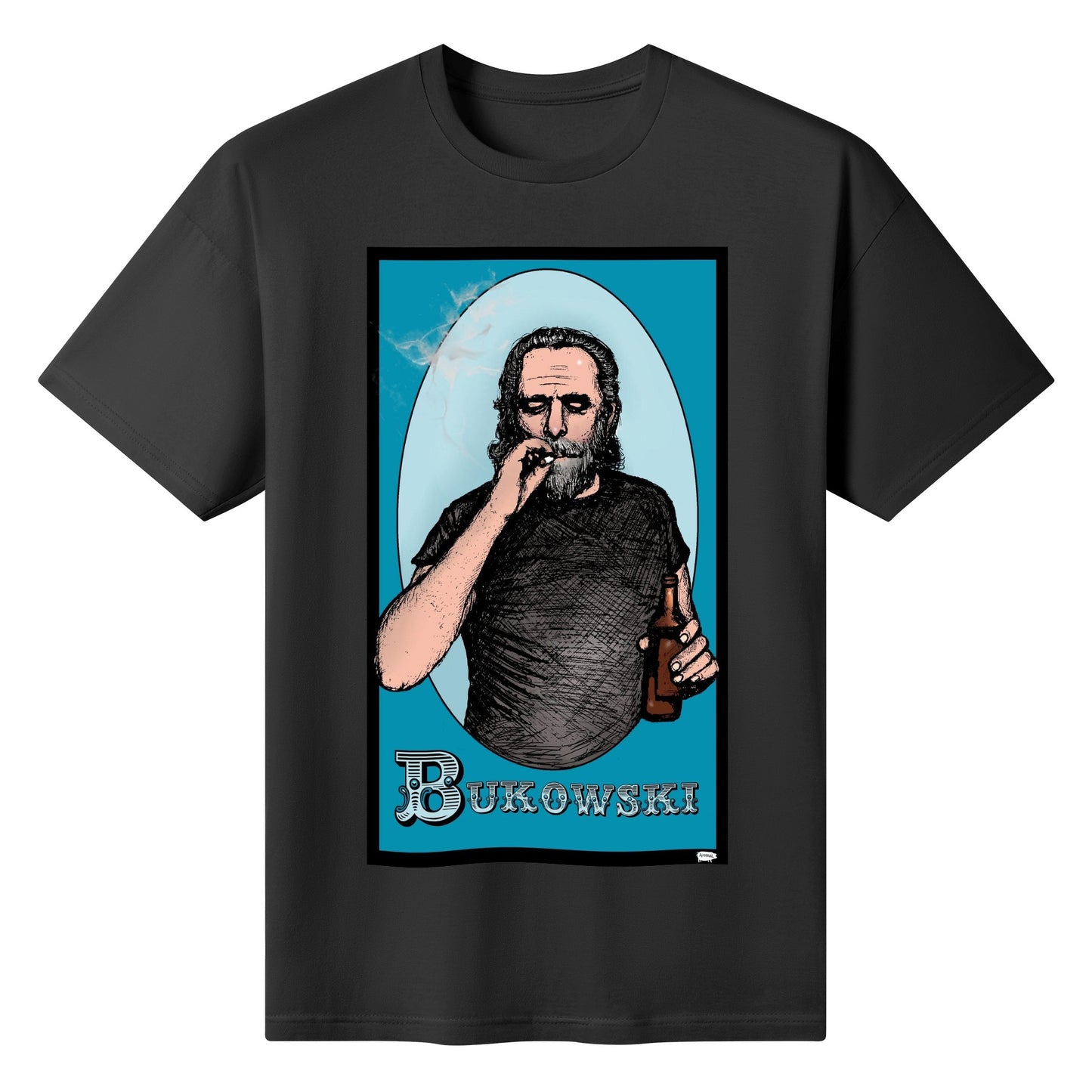 T-Shirt Bukowski beer illustration DrinkandArt