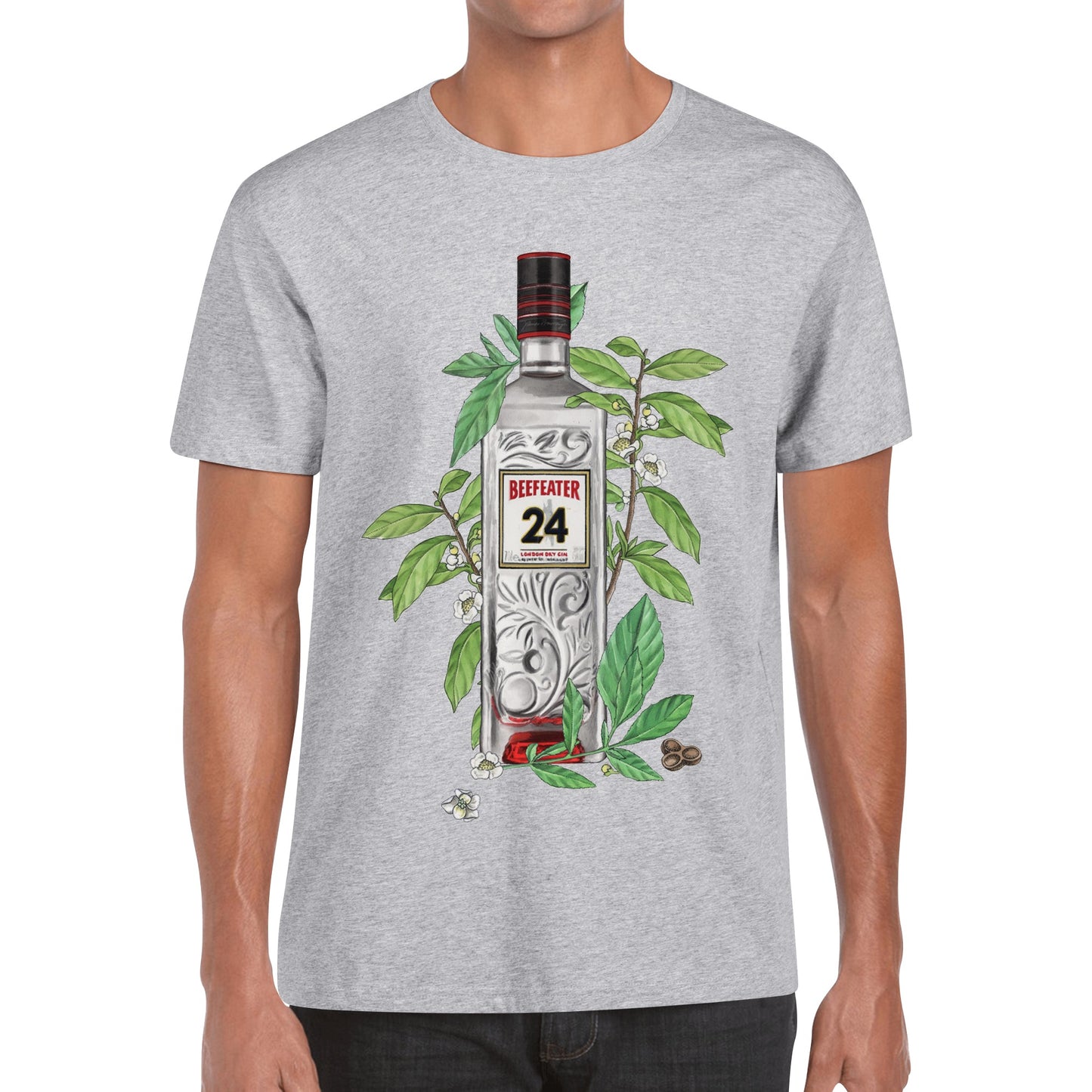 T-Shirt Gin Beefeater floral art DrinkandArt