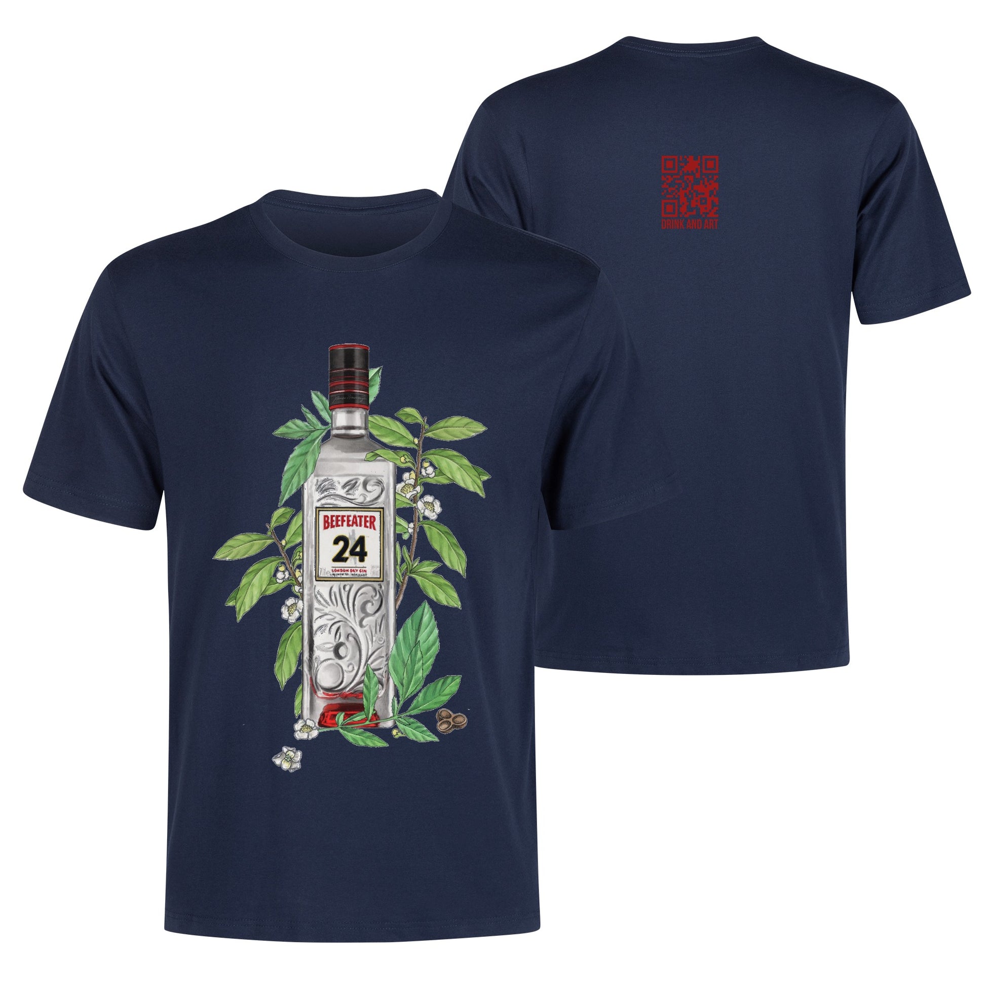 T-Shirt Gin Beefeater floral art DrinkandArt