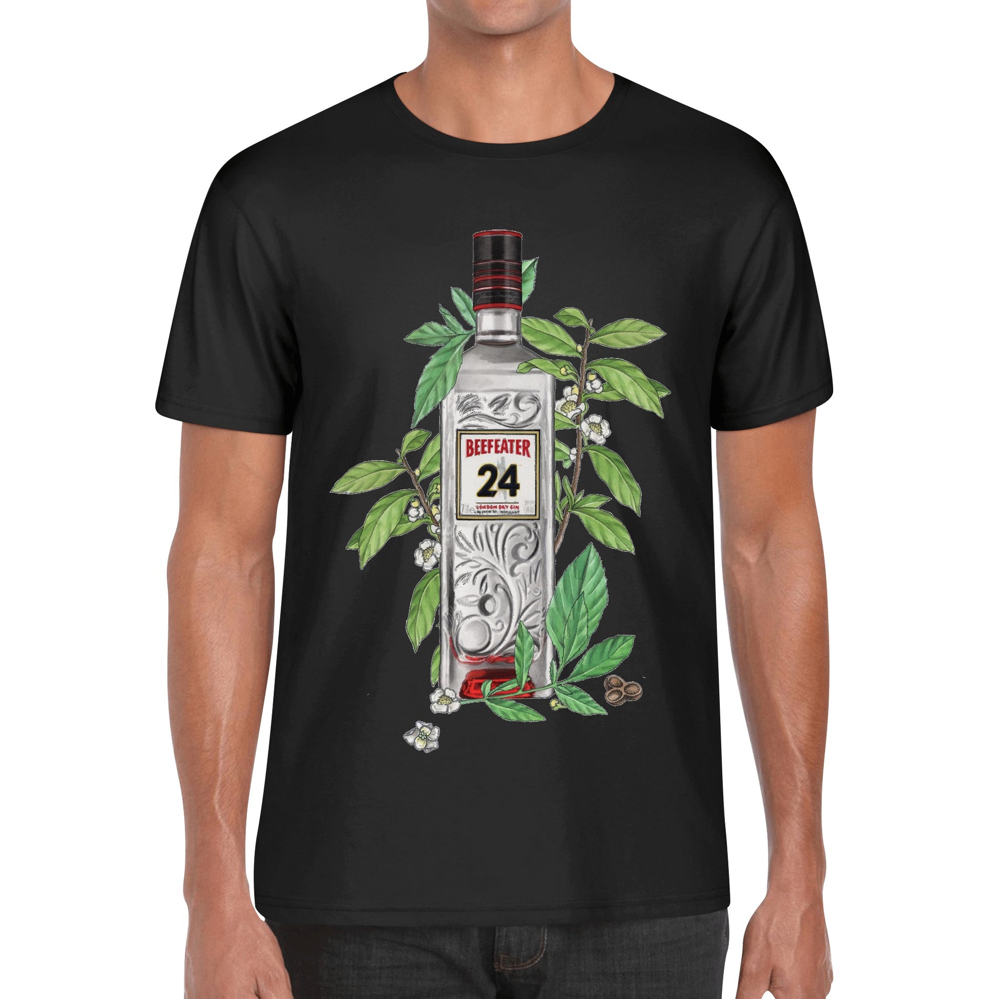 T-Shirt Gin Beefeater floral art DrinkandArt