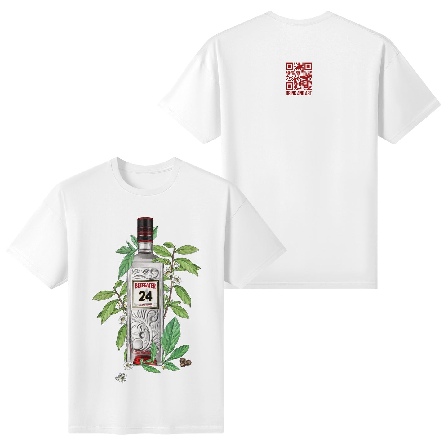 T-Shirt Gin Beefeater floral art DrinkandArt