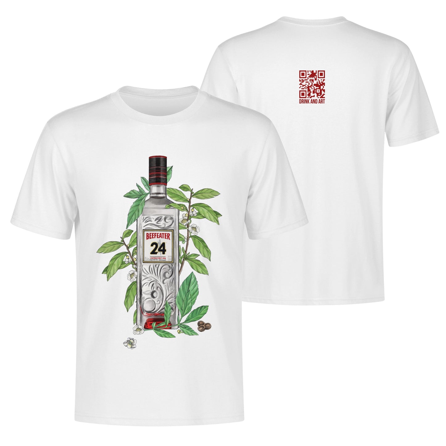 T-Shirt Gin Beefeater floral art DrinkandArt