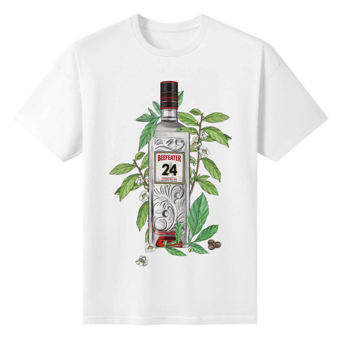 T-Shirt Gin Beefeater floral art DrinkandArt